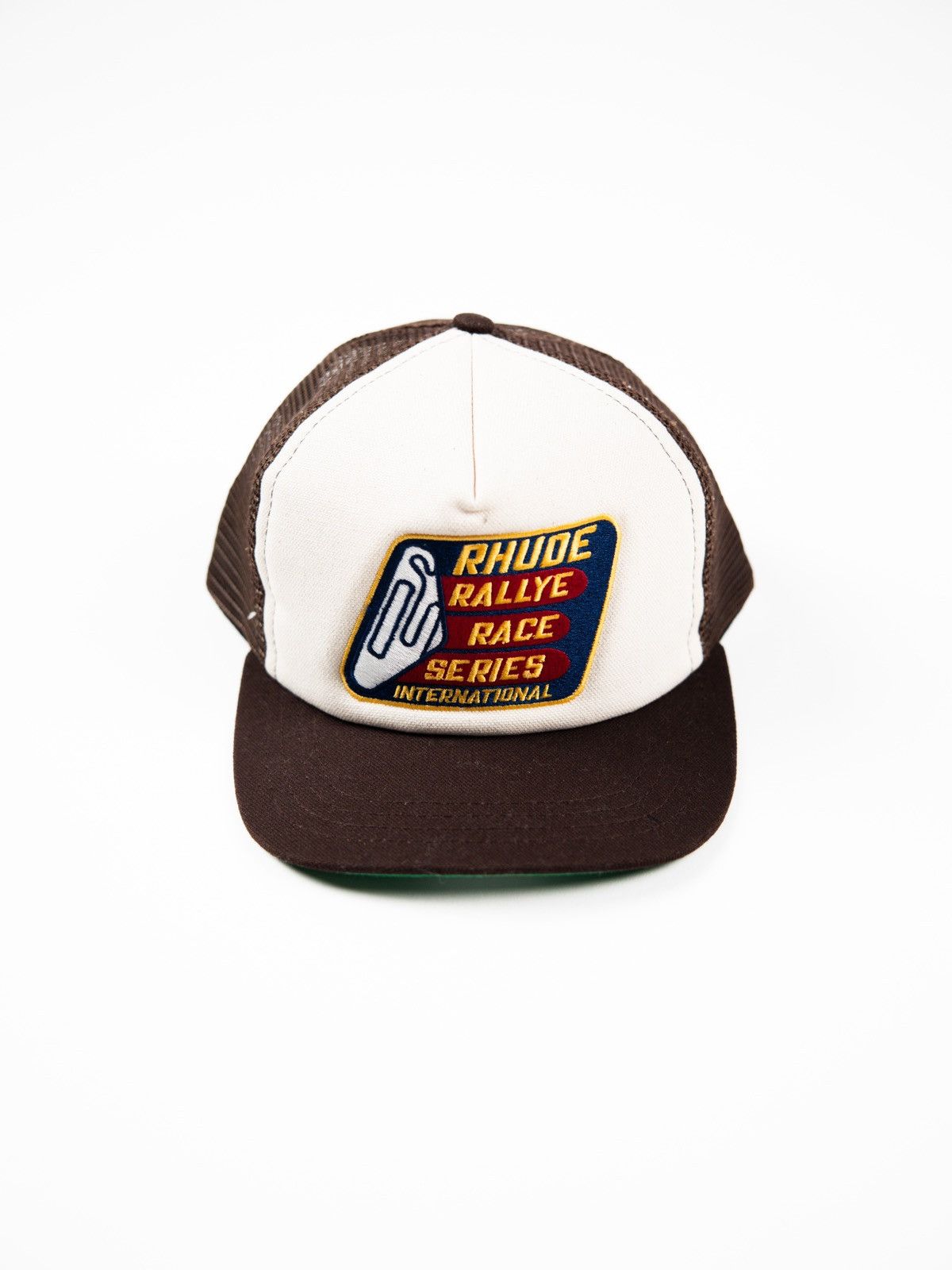 image of Rhude Race Series Trucker Hat in Brown, Men's