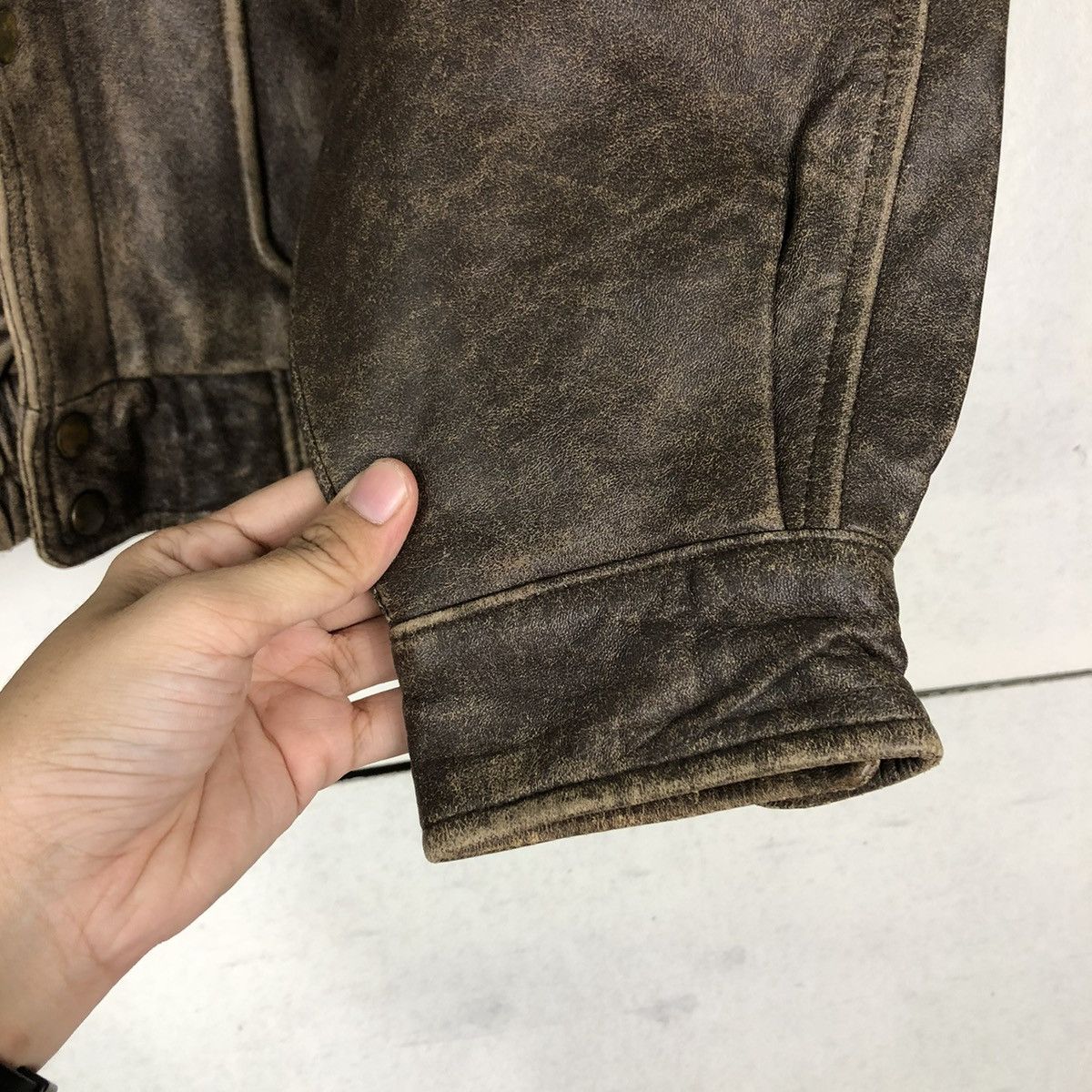 Japanese Brand 🔥VINTAGE FLY LEATHER JACKET BIKER MINK FUR COLLAR Size US M / EU 48-50 / 2 - 13 Thumbnail
