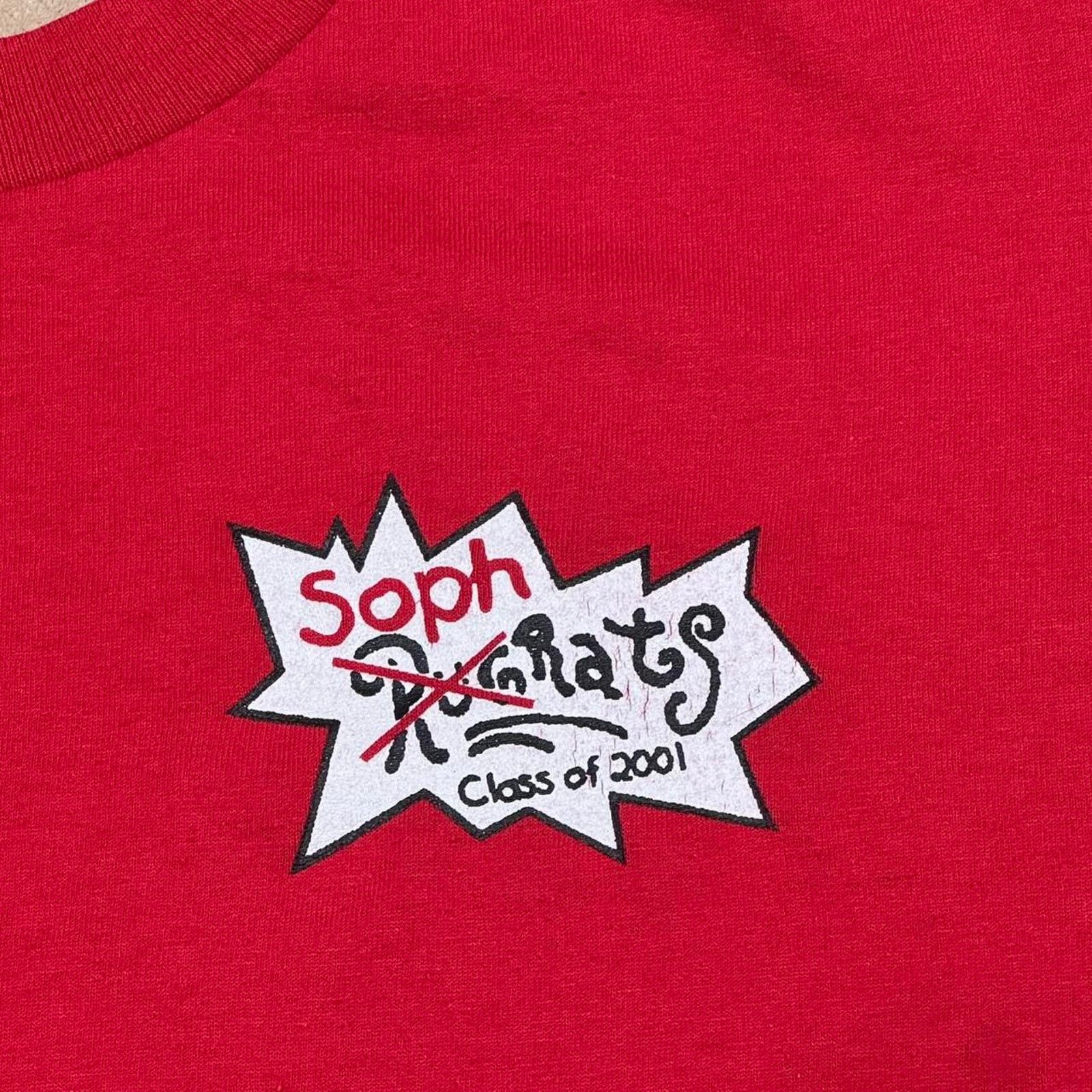 Hanes × Vintage VINTAGE Y2K CLASS OF 2001 SOPHRATS RUGRATS PARODY TEE: Size US S / EU 44-46 / 1 - 5 Thumbnail