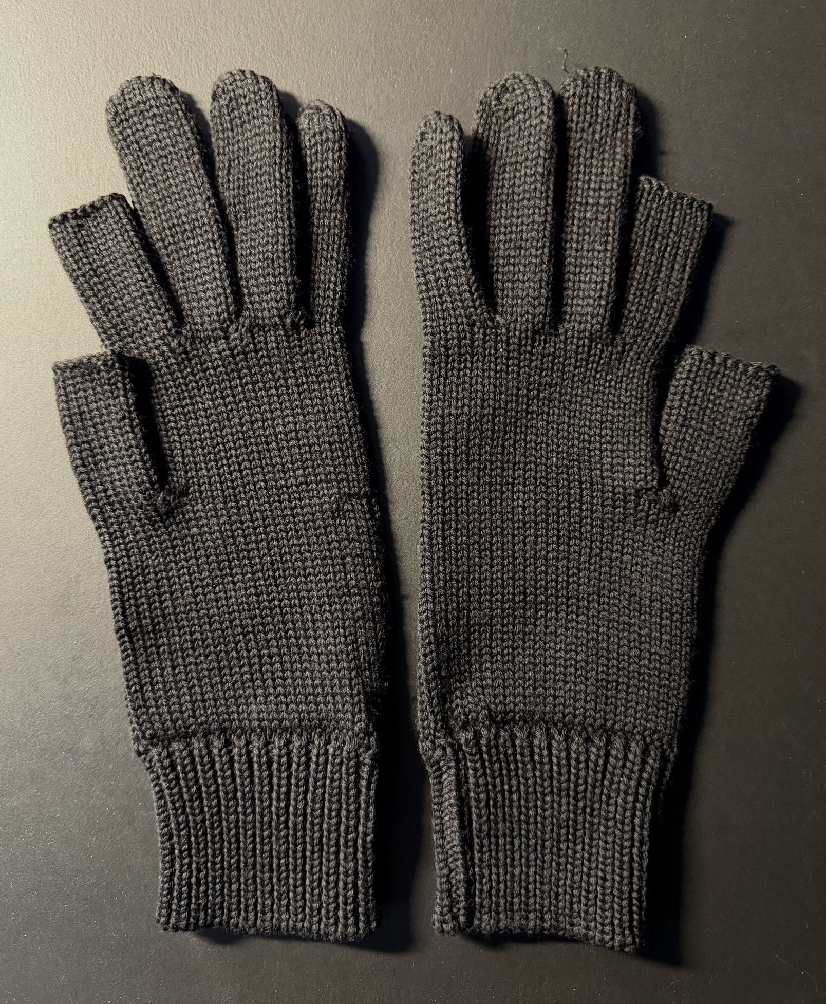 Rick Owens Rick Owens Wool Fingerless Knit Gloves Black OS Size ONE SIZE - 1 Thumbnail