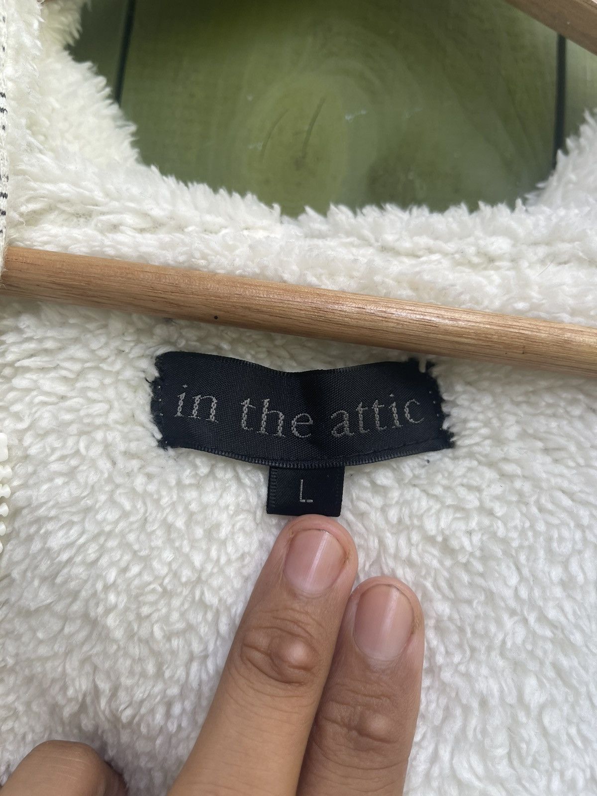 In The Attic × Japanese Brand In The Attic Sherpa Lined Hooded Zip-Up - White, Size L Size US M / EU 48-50 / 2 - 10 Thumbnail