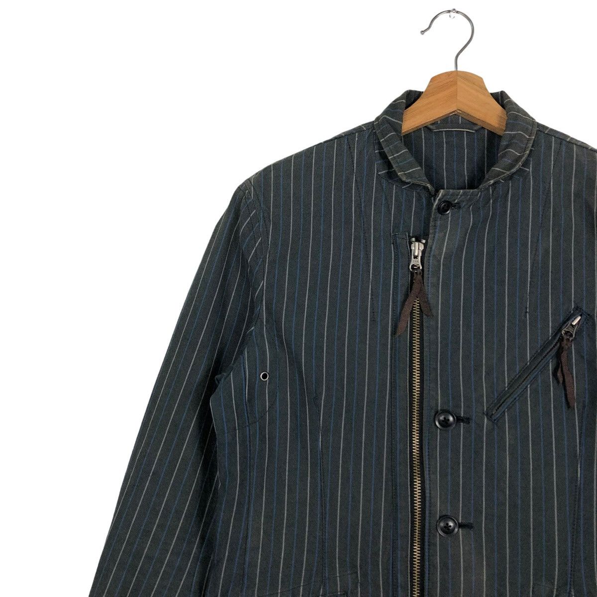Japanese Brand Biker Jacket Multi Pocket Cargo Striped Custom Culture Japan Size US S / EU 44-46 / 1 - 7 Thumbnail
