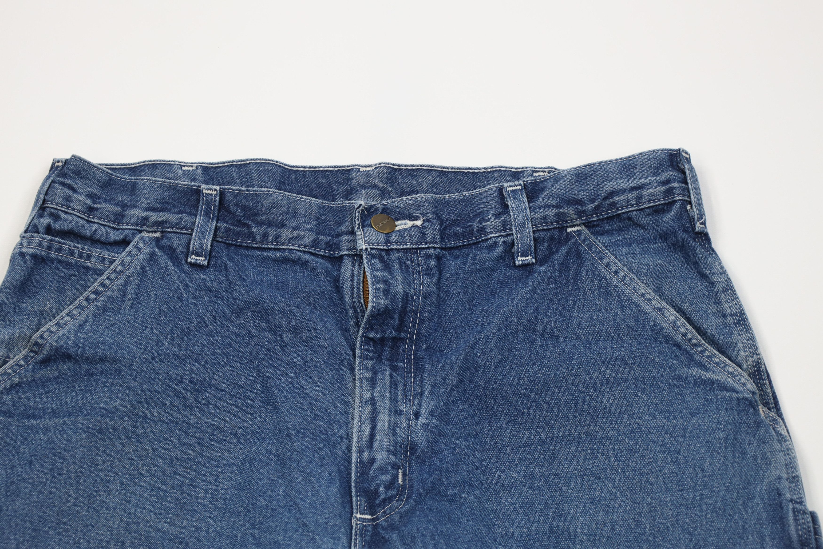 Carhartt Vintage Y2K Carhartt Wide Leg Dungaree Denim Jeans Blue Size US 36 / EU 52 - 2 Thumbnail
