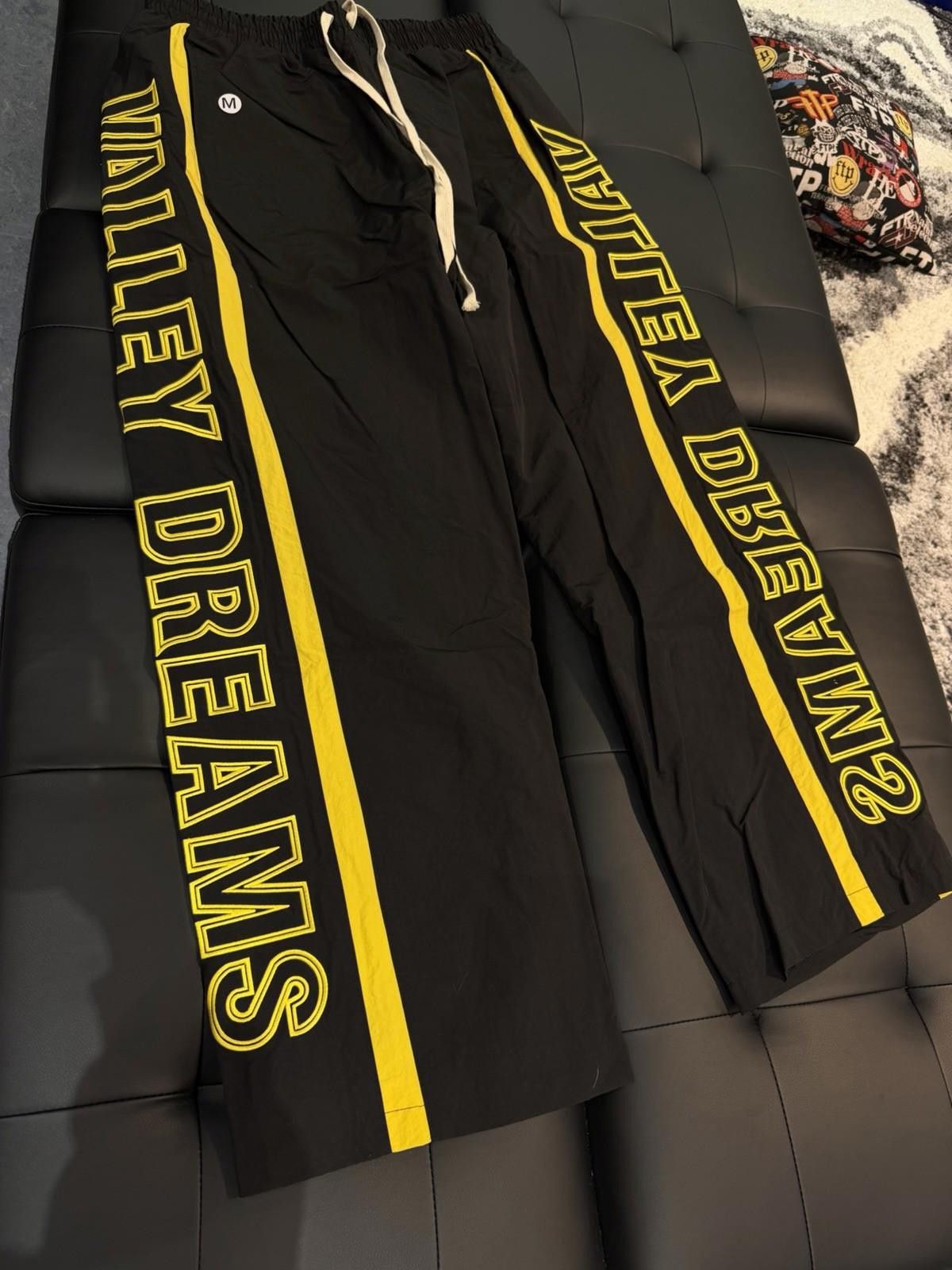 Valley Track Black Yellow Drawstring Sweatpants Size Medium