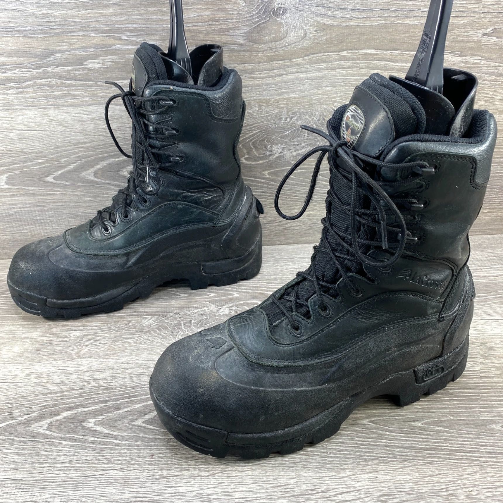 Vintage LaCrosse Boots Polar PFT Steel Toe Black Leather Waterproof Thinsulate Mens 10 M Size US 10 / EU 43 - 6 Thumbnail