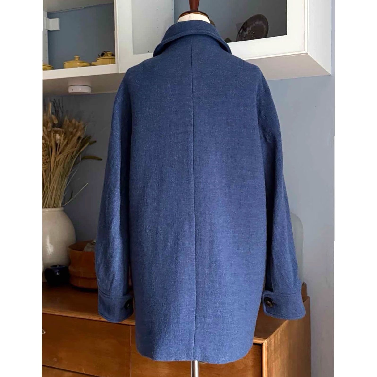Vintage VINTAGE SEZANE Paulin Wool Coat Jacket Blue 34 / US 2 Wool Blend Check Short Coat Women Regular Size 2 Size XS / US 0-2 / IT 36-38 - 3 Thumbnail