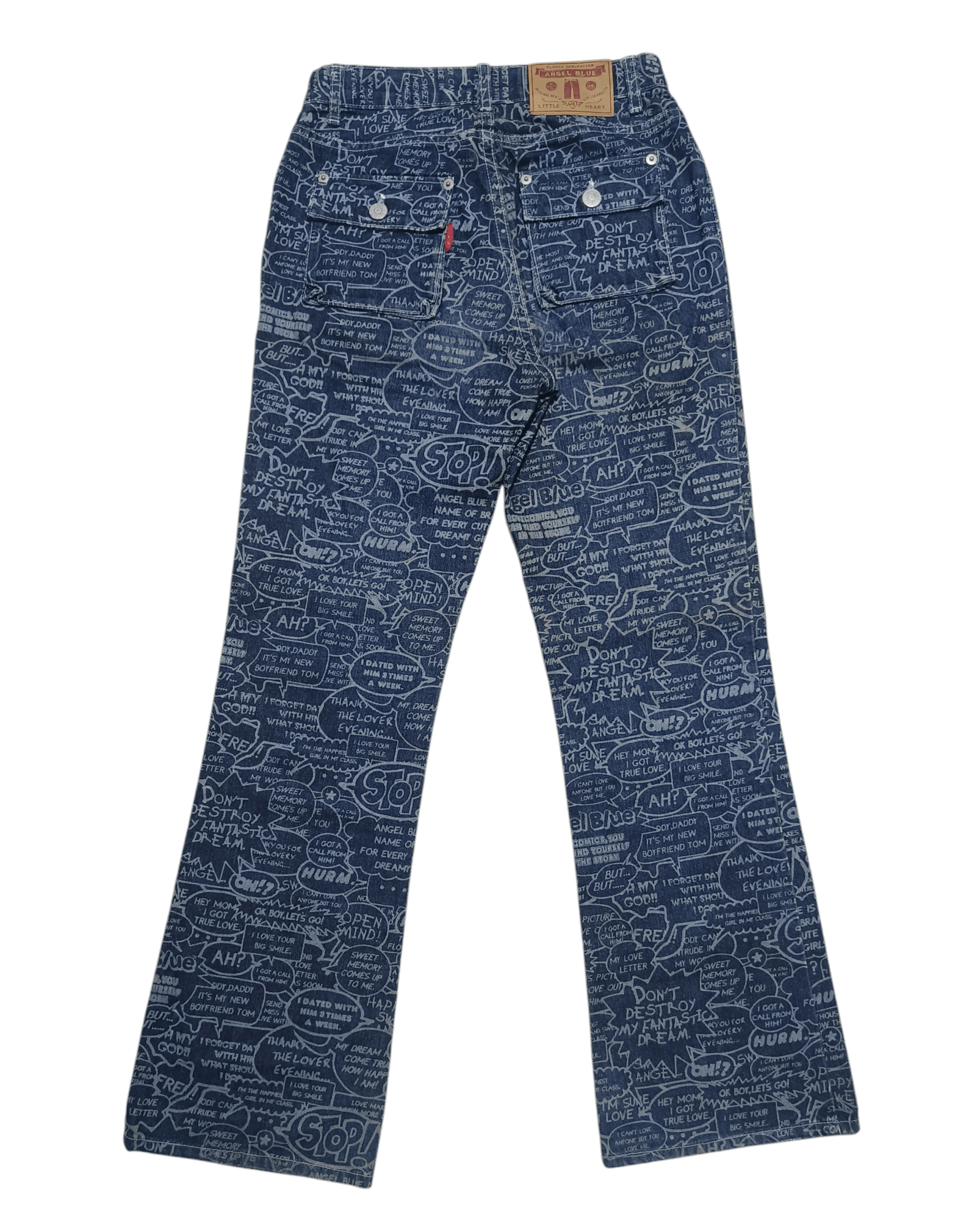 Angel Blue Vintage Y2K ANGEL BLUE Comic Printed AOP Stretch Jeans Pants Size 26" / US 2 / IT 38 - 2 Thumbnail