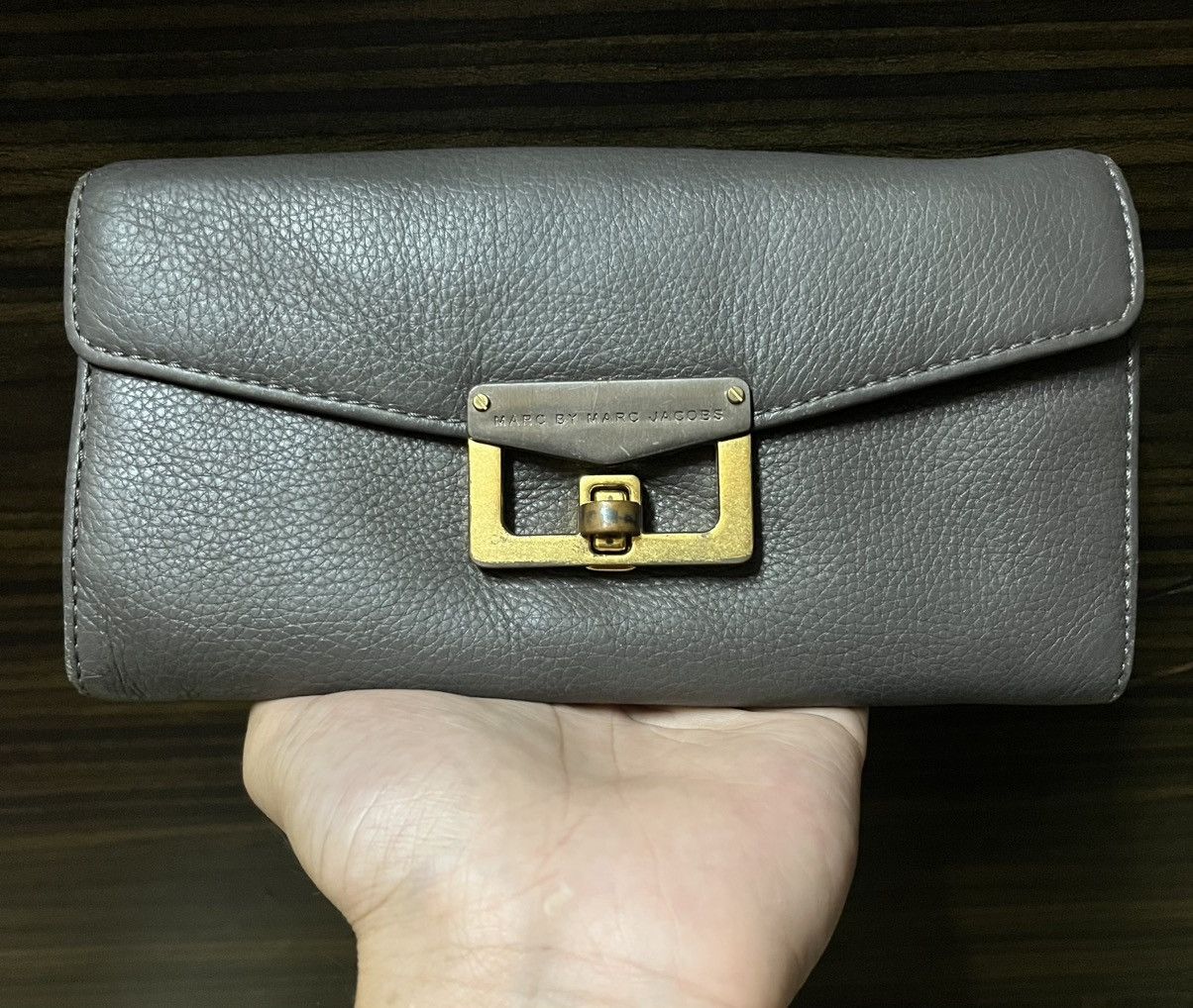 Marc by Marc Jacobs Cow Leather Clutch Wallet Metal Lock Closure Size ONE SIZE - 1 Thumbnail
