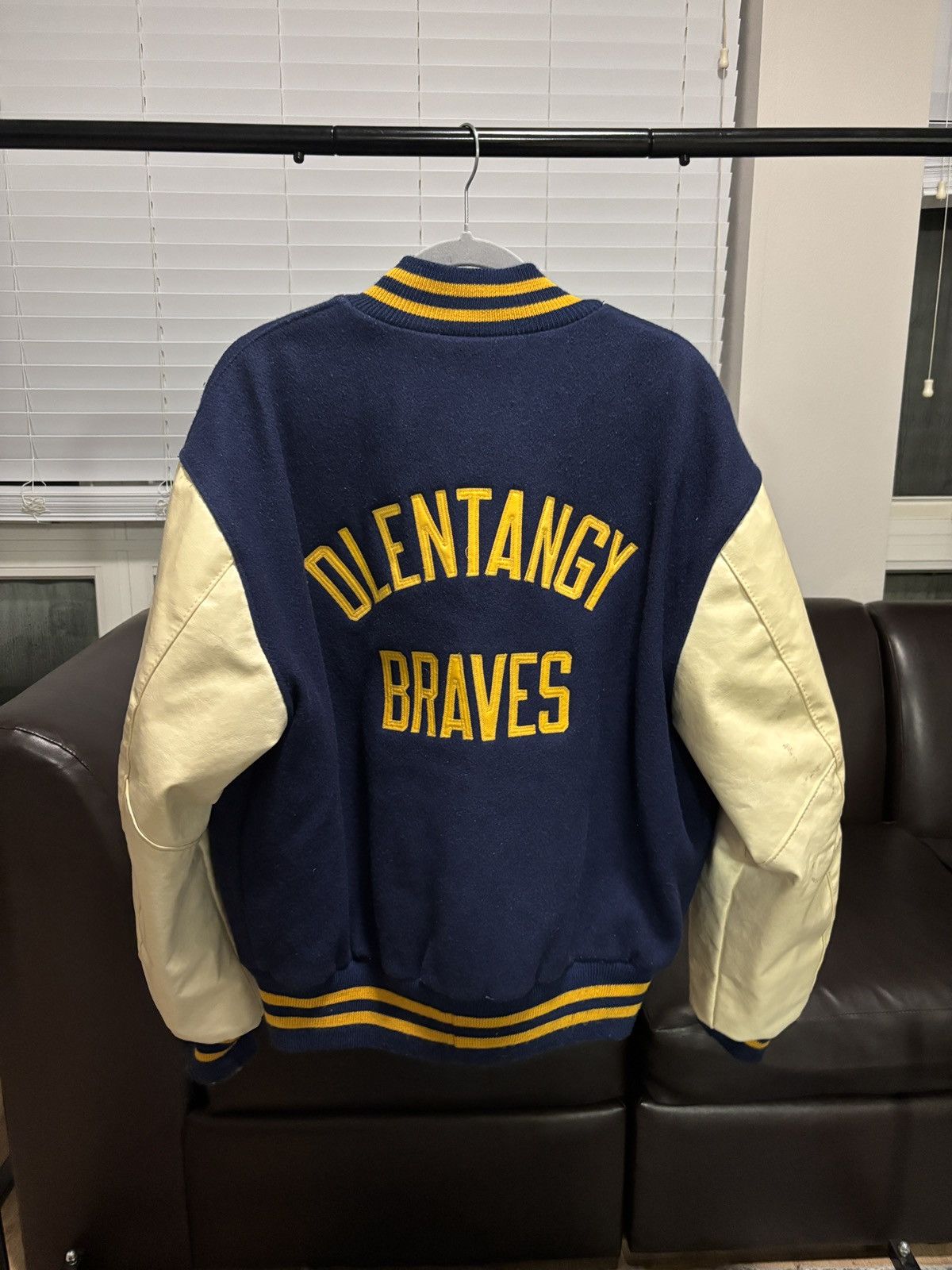 Vintage Vintage 90s navy blue varsity jacket with patches navy blue Size US XL / EU 56 / 4 - 4 Thumbnail