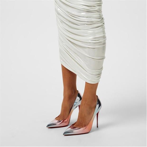 Christian Louboutin Kate 100mm Metallic Leather Pumps Size US 8 / IT 38 - 2 Thumbnail