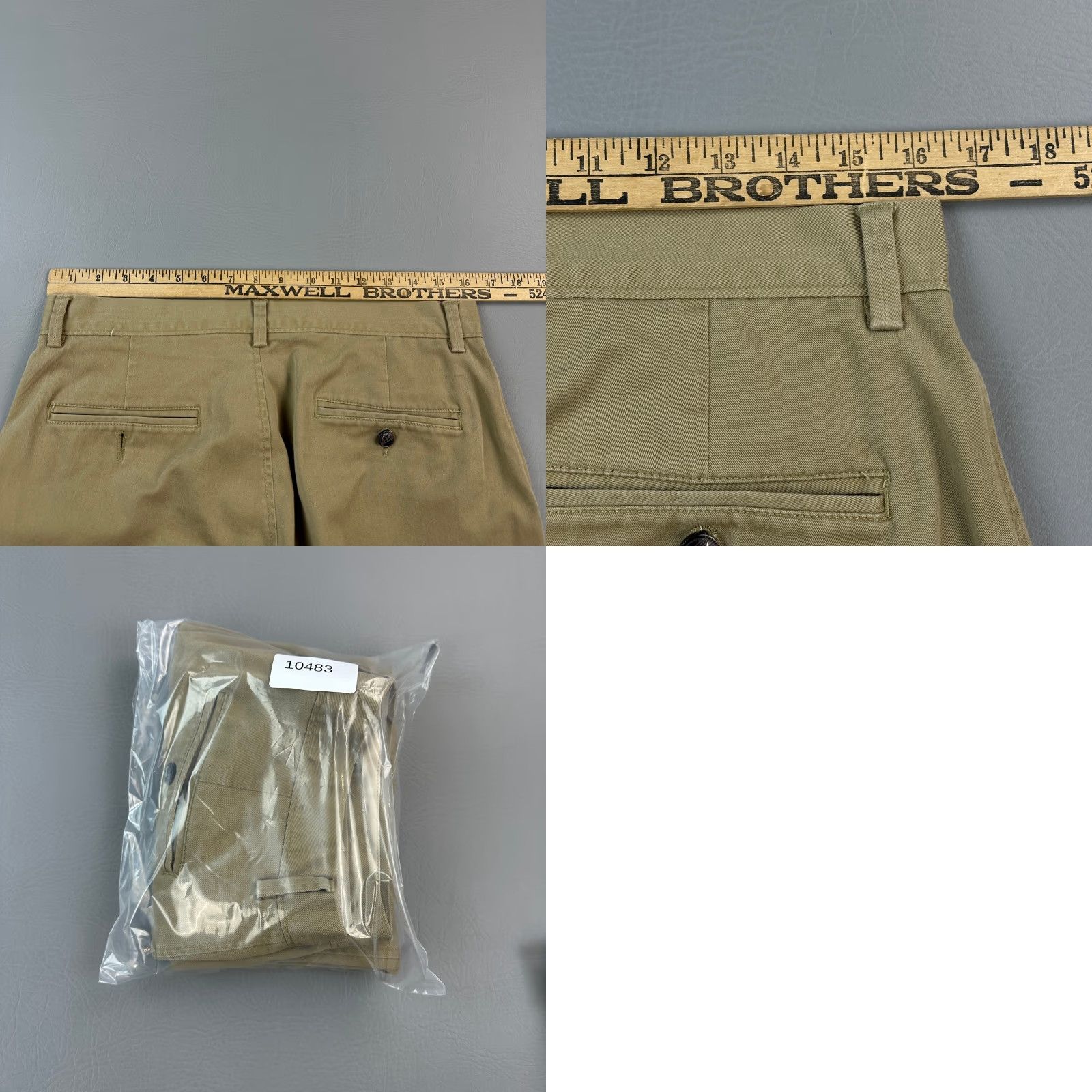 Kenneth Cole Kenneth Cole Reaction Pants Mens 33x30 Khaki Slim Fit Chino Flat Front Stretch - Regular 33x30 - Beige, Cotton Polyester Spandex - Logo, Preppy - Mens Size US 33 - 9 Thumbnail