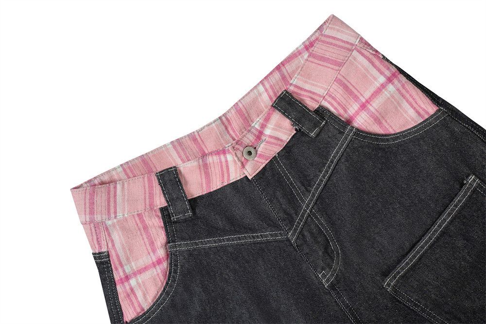 Jean Contrast stitching fake two-piece wide-leg scimitar jeans Size US 32 / EU 48 - 3 Thumbnail