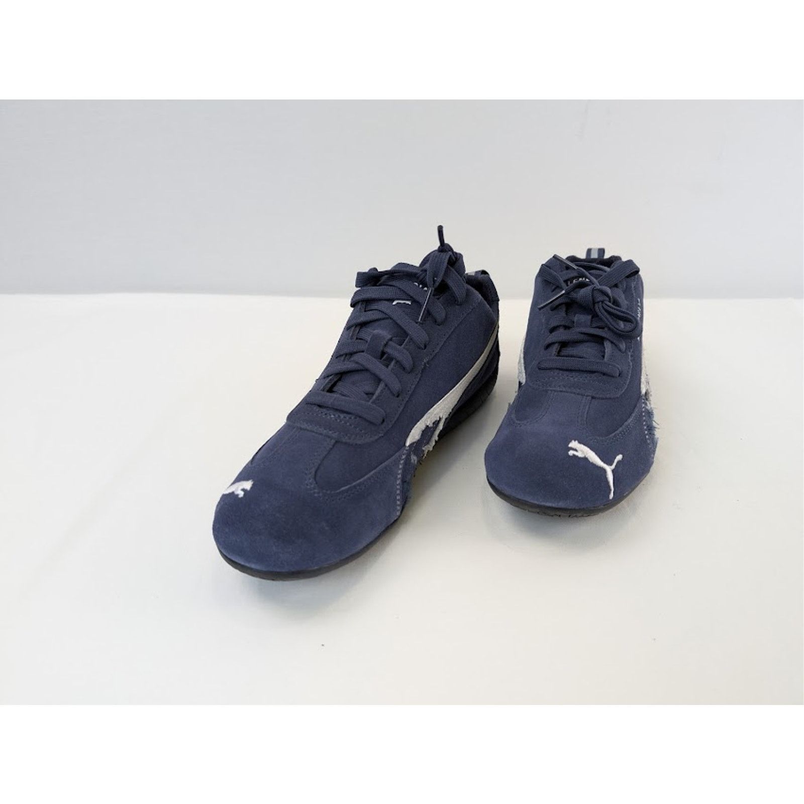 Balenciaga × Puma o1rshd1 Speedcat Destroyed Low Top Sneaker in Navy / White Size US 12 / EU 45 - 8 Thumbnail