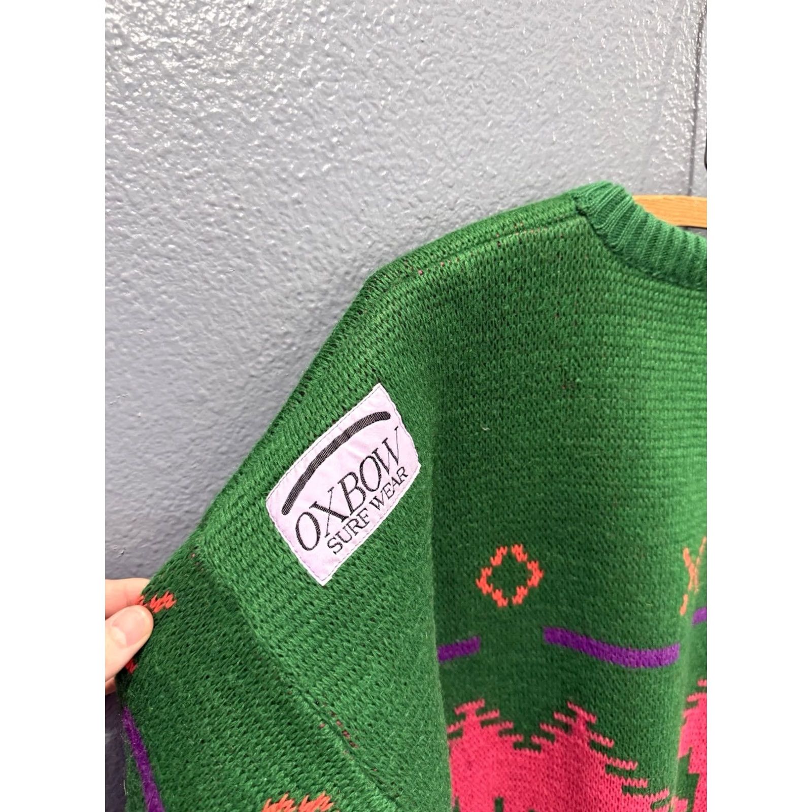 Vintage VINTAGE Oxbow Surf Wear Heavy Knit Men’s Sweater Pullover Size L Green USA Size US L / EU 52-54 / 3 - 6 Thumbnail