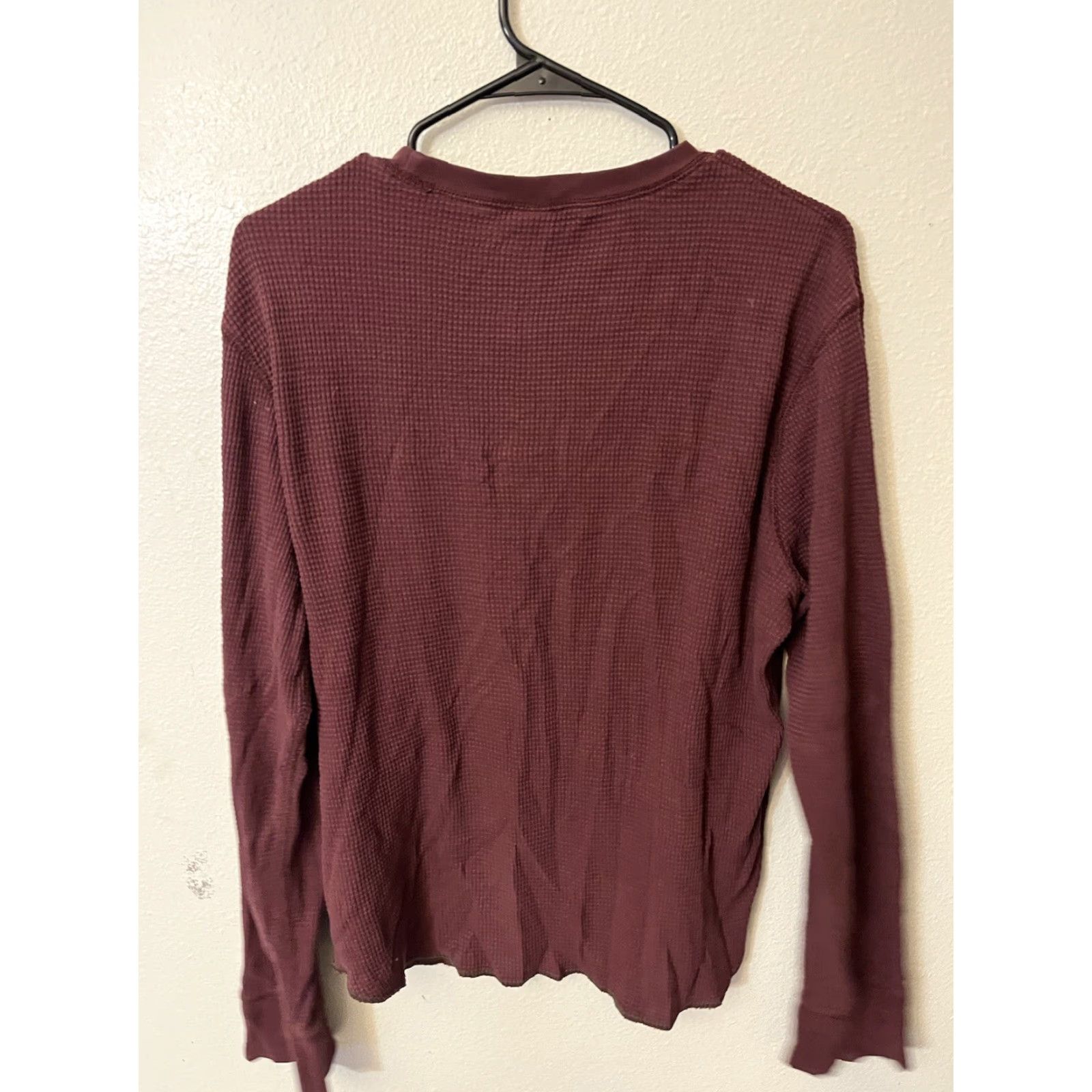 Gap Gap Mens Waffle Knit Thermal Shirt Size M Long Sleeve Maroon Y2K Classic Fit Size US M / EU 48-50 / 2 - 3 Thumbnail