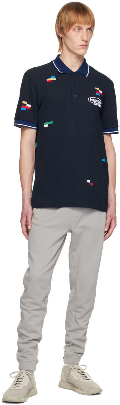 Missoni o1y0225 Logo Polo Shirt in Midnight Blue Size US M / EU 48-50 / 2 - 4 Thumbnail