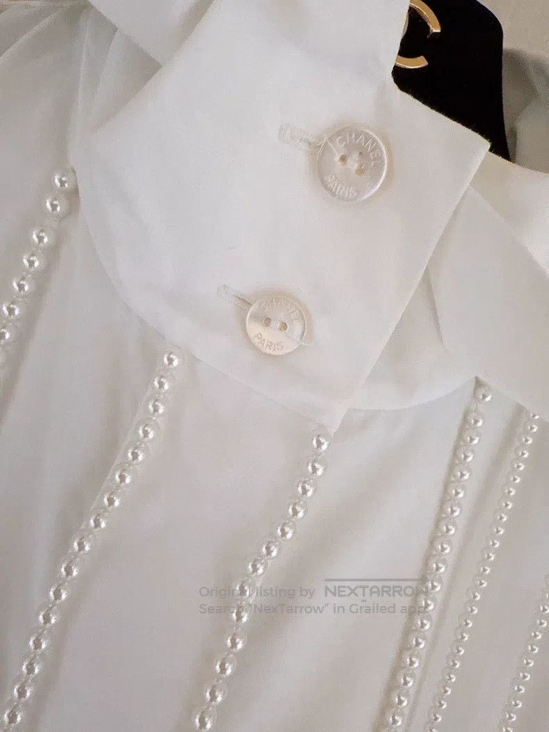 Chanel Chanel 21S Spring and Summer Pearl Chain Short-sleeved Shi Size XXS / US 00 / IT 34 - 3 Thumbnail