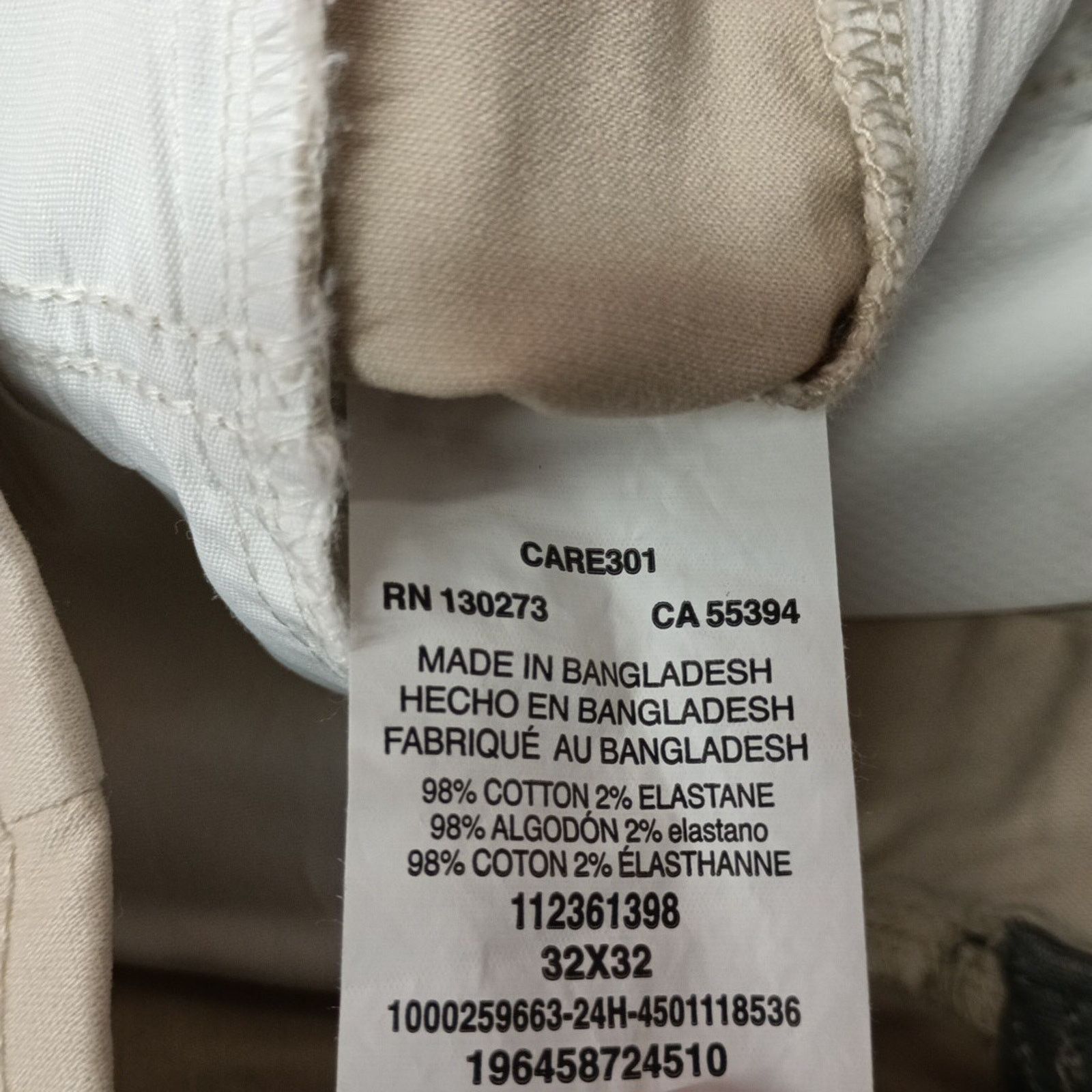 Lee Lee Flat Front Chino Pants Men's 32x32 Beige Slim Fit Size US 32 / EU 48 - 6 Thumbnail