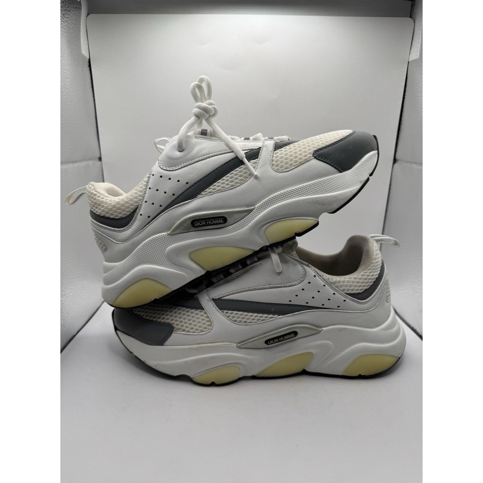 Dior Dior B22 Sneakers White Grey Mesh Leather Size 42 (US 9) Size US 9 / EU 42 - 1 Thumbnail