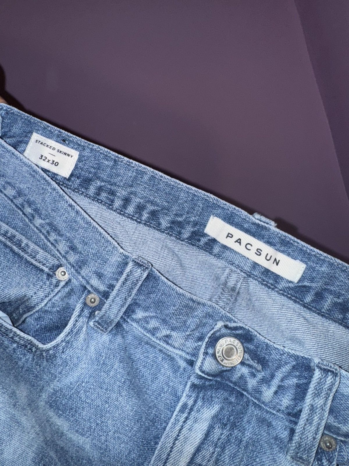 Pacsun Pacsun Stacked Skinny aquatic denim Size US 32 / EU 48 - 6 Thumbnail