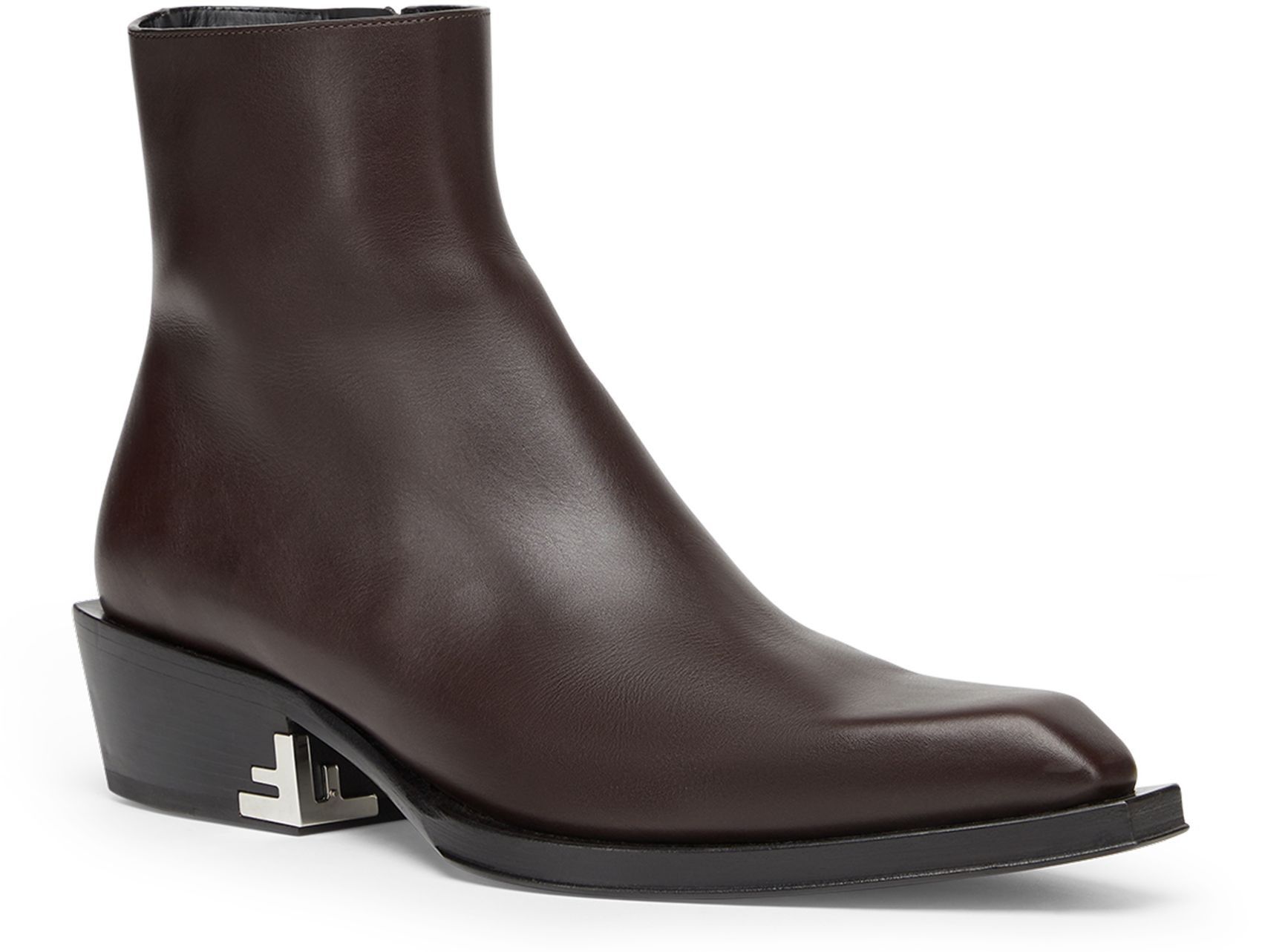 Fendi o1s1wg111224 Cuban-Heel Leather Ankle Boots in Brown Size US 13 / EU 46 - 4 Thumbnail