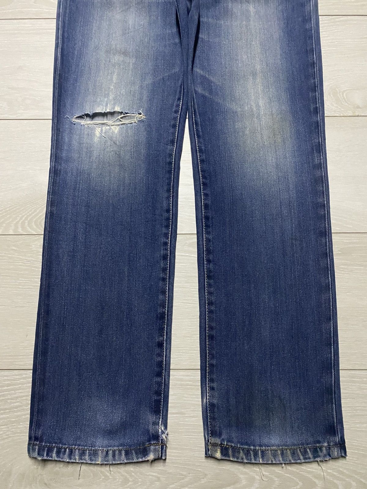 Edwin Vintage Edwin 503 Faded Wash Distressed Slim Fit Jeans Size US 32 / EU 48 - 5 Thumbnail