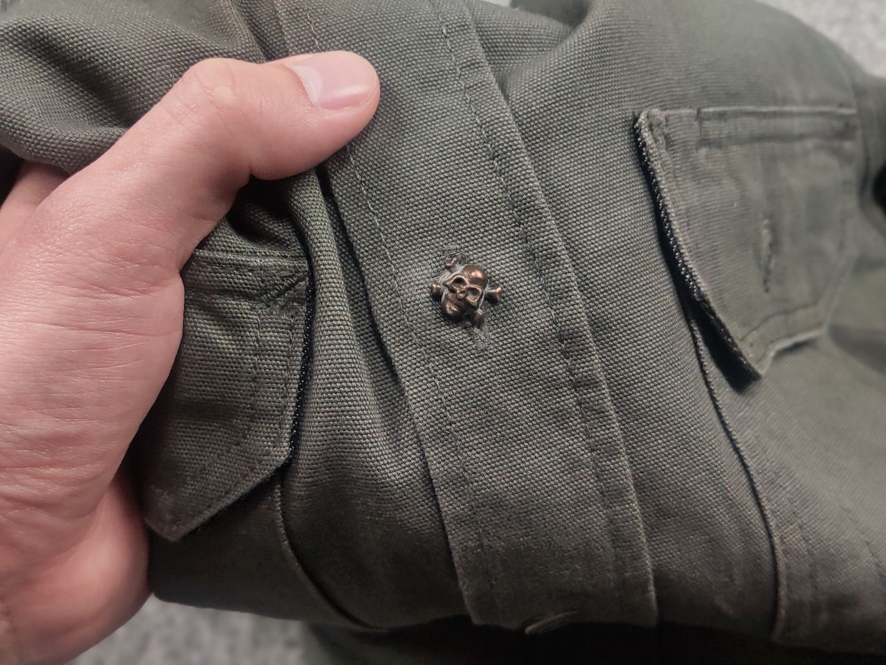 Tellason Vintage Tellason Drab Flap Long Sleeve Button Work Shirt USA Size US S / EU 44-46 / 1 - 11 Thumbnail