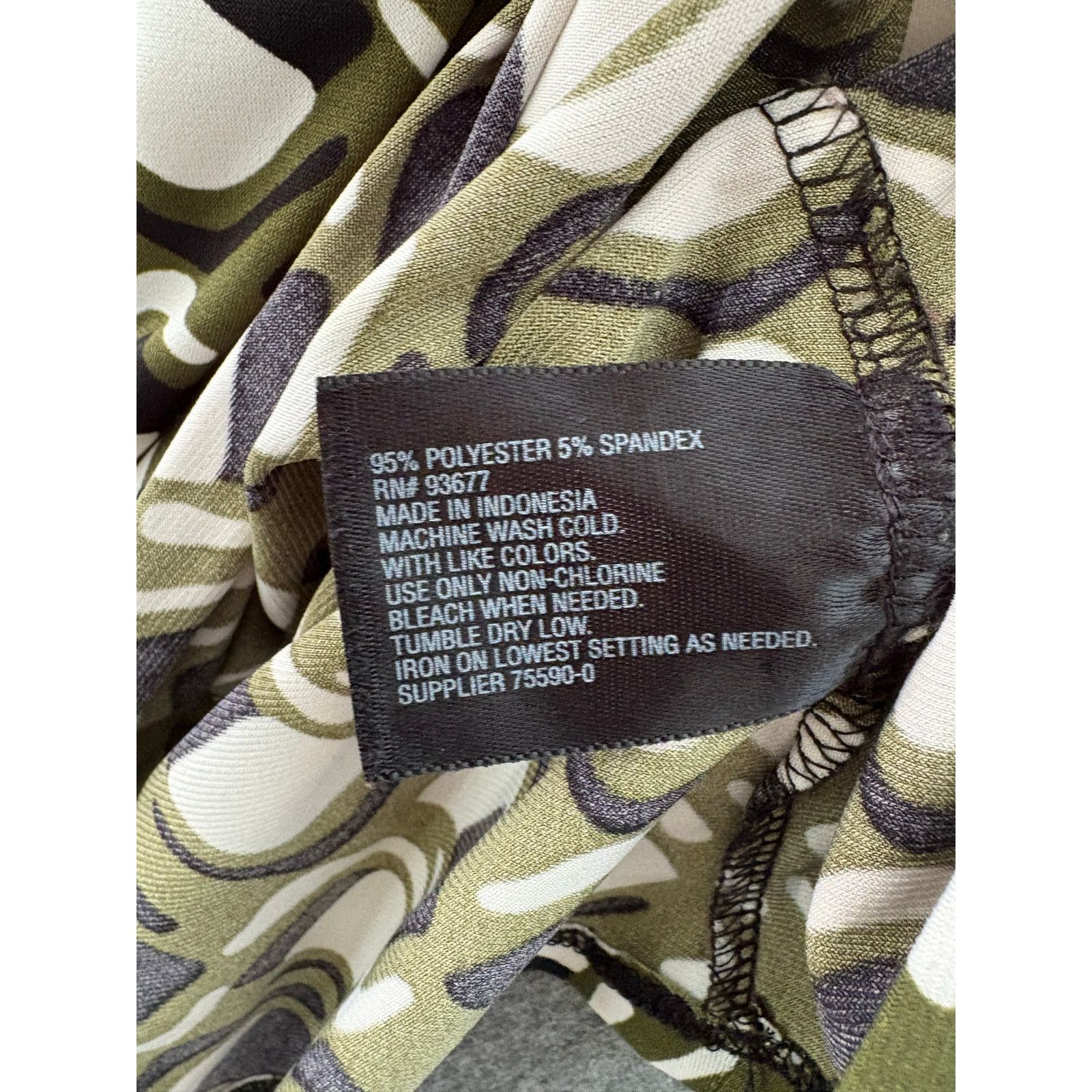 Worthington Worthington | Green Black Abstract Print Blouse | Small Size S / US 4 / IT 40 - 4 Thumbnail