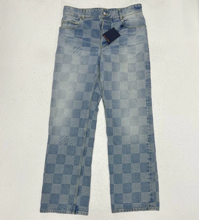 Louis Vuitton LOUIS VUITTON Checkerboard jeans 2501-Nextarrow Size US 33 - 1 Thumbnail