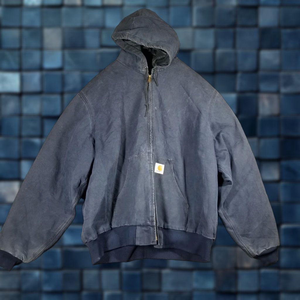 Carhartt Vintage Carhartt Hooded Jacket Men 3XL Blue Canvas Lined 90s Detroit Coat JQ283 Size US XXL / EU 58 / 5 - 1 Thumbnail