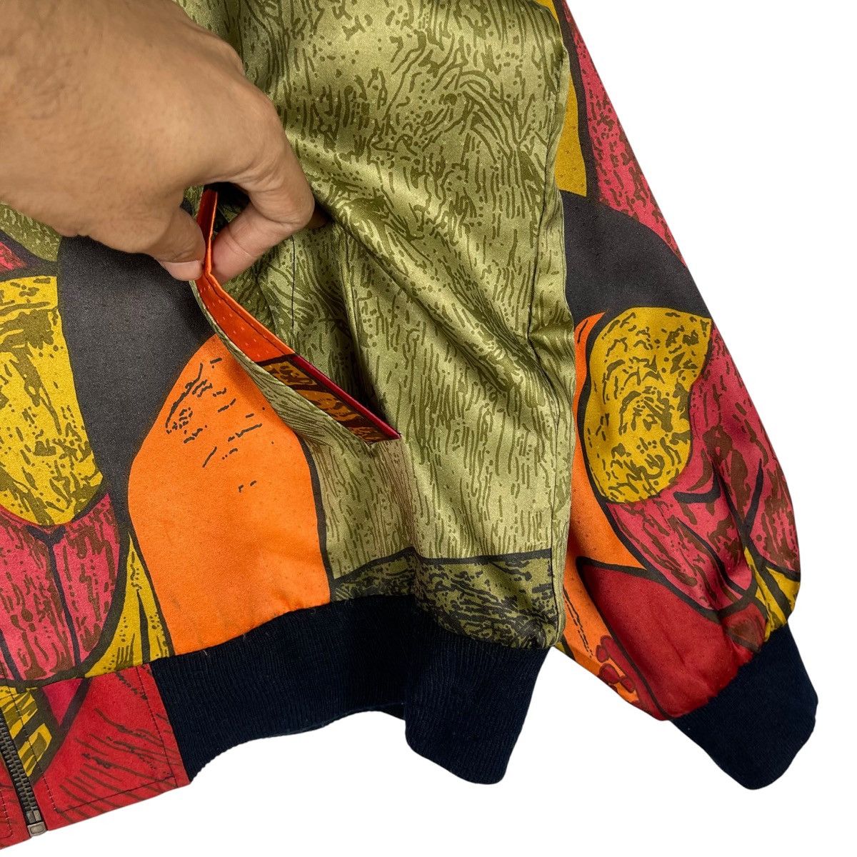 Paloma Picasso Vintage 90s Picasso Art Bomber Satin Jacket Size L / US 10 / IT 46 - 6 Thumbnail