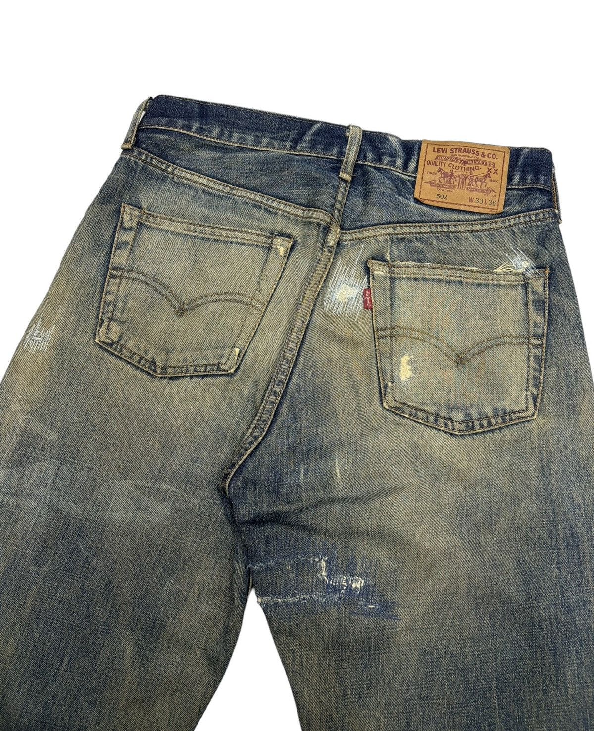 Levi's × Undercover Vintage Levis 502 Big E Selvedge Redline Distressed Denim Size US 31 - 9 Thumbnail