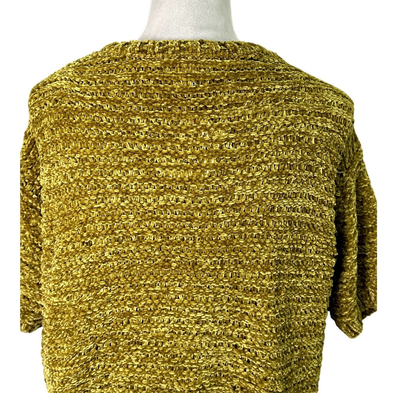 Other Open Edit Sweater Short Sleeve Crop Green Gold W Medium NWT Size M / US 6-8 / IT 42-44 - 6 Thumbnail