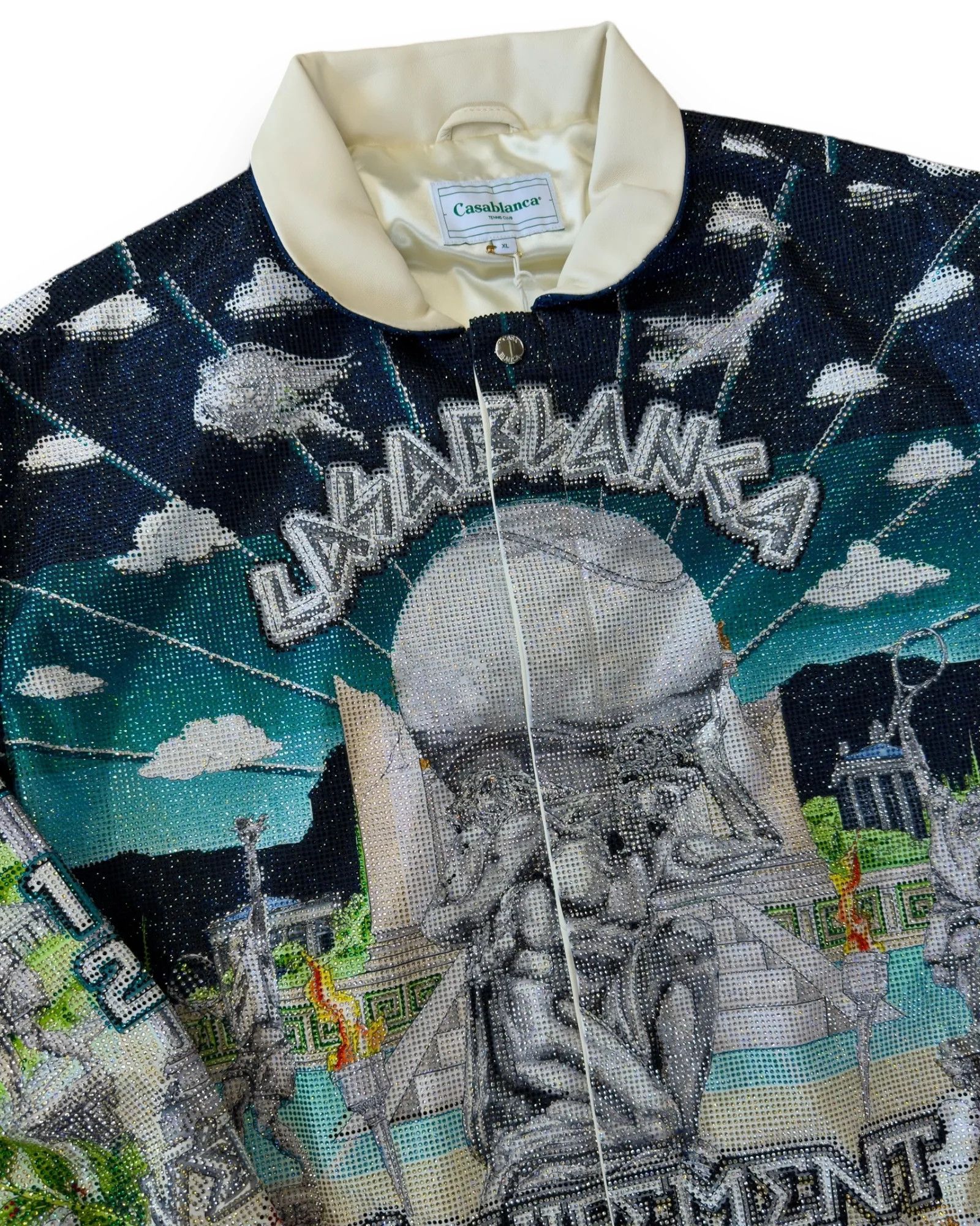 Casablanca × Jeff Hamilton o1gr1nt0525 Leather Crystal Bomber Jacket in Multicolor Size US XL / EU 56 / 4 - 2 Thumbnail