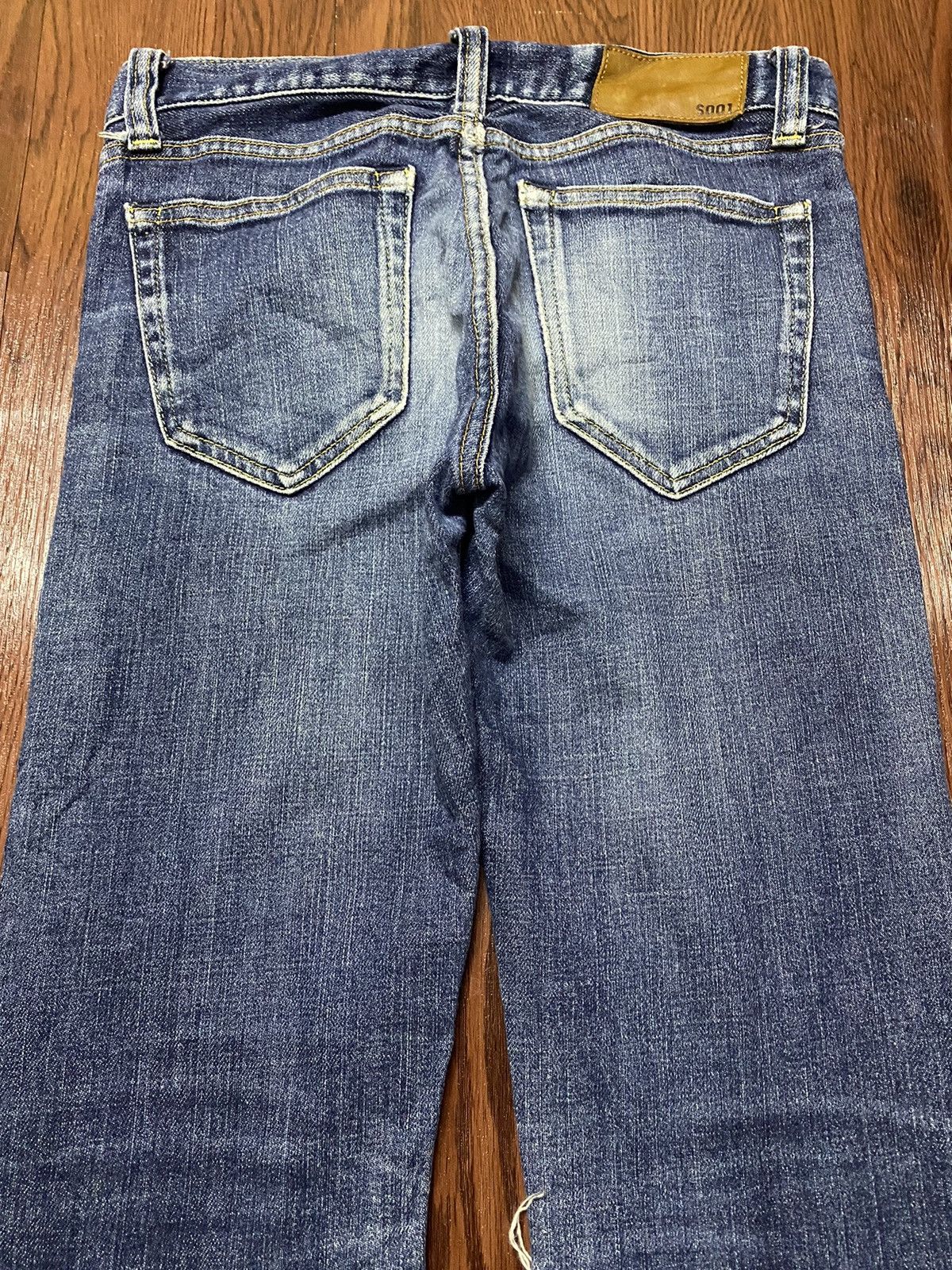 Japanese Brand Vintage Uniqlo Brands Selvedge Blue Wash Distressed Jeans Size US 29 - 5 Thumbnail