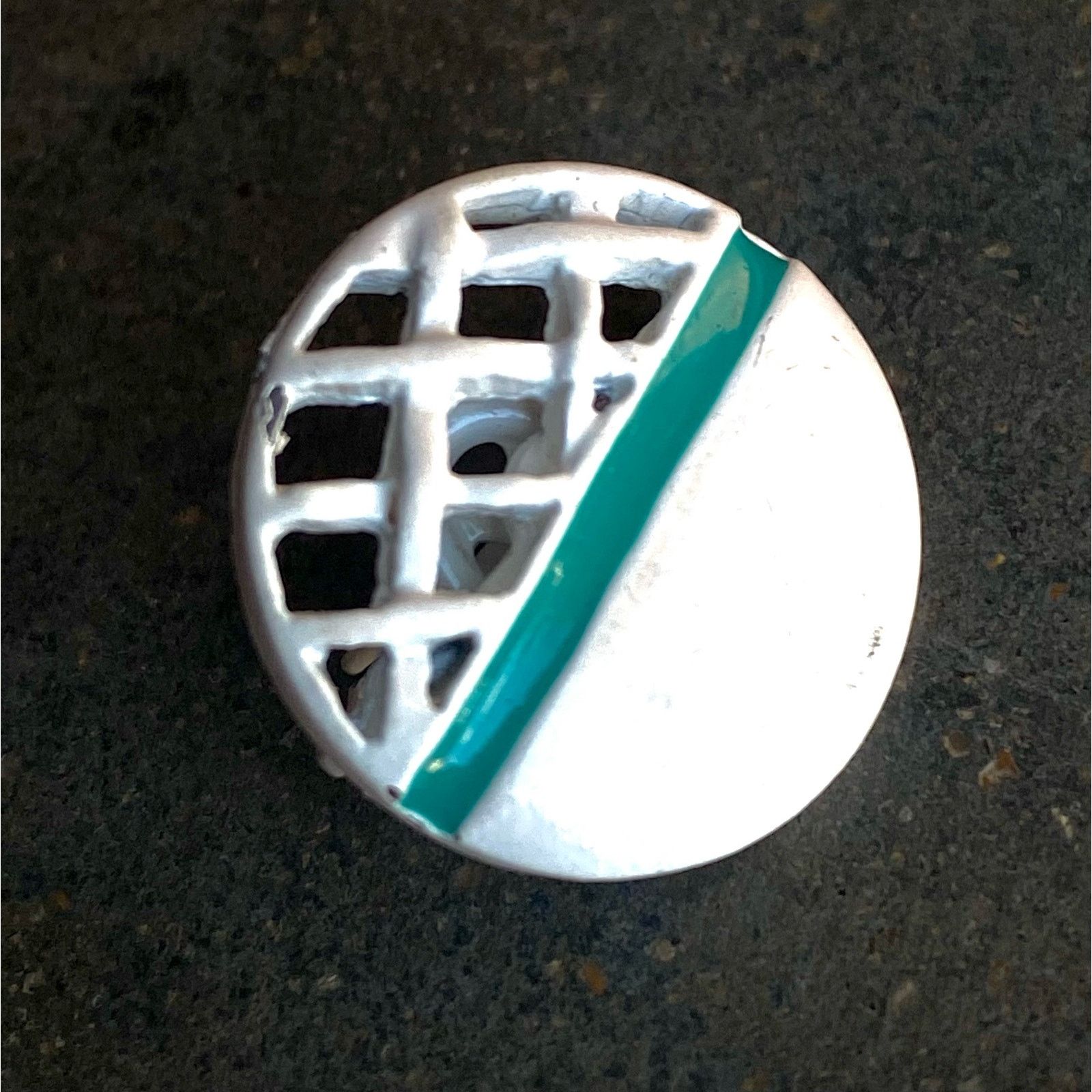 Vintage Vtg 80s 90s White Green Round Crosshatch Clip-on Earrings Size ONE SIZE - 4 Thumbnail