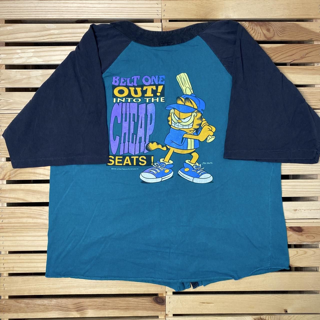 Other Vintage Garfield Green Button-Up Retro Baseball Tee Size XL Size US XL / EU 56 / 4 - 1 Thumbnail