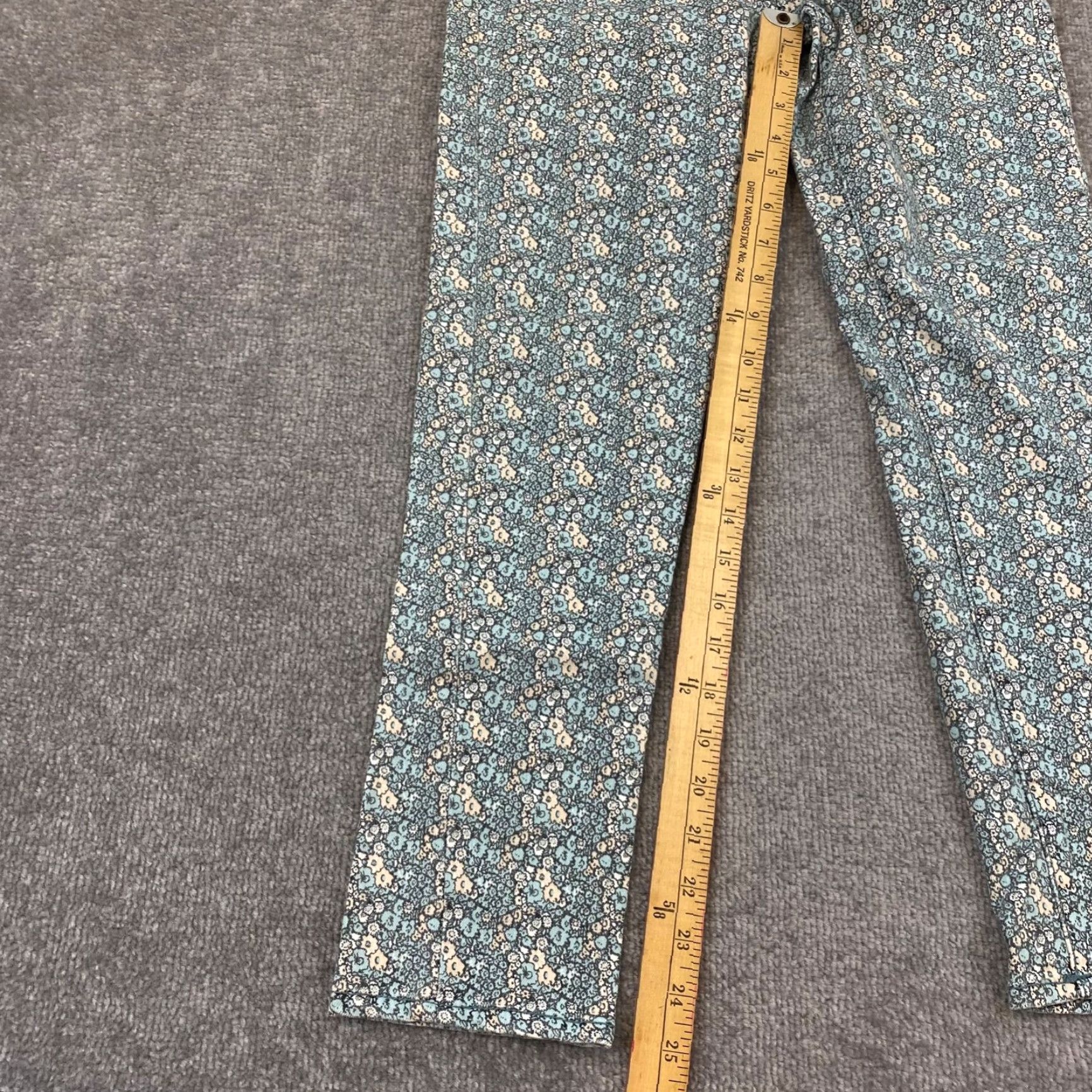 Vintage VINTAGE Pilcro Skinny Jeans Women’s 25x25 Floral Cotton Spandex Crop Slim Blue | 2000s Fall Summer Fashion Size 42" / US 20 - 5 Thumbnail