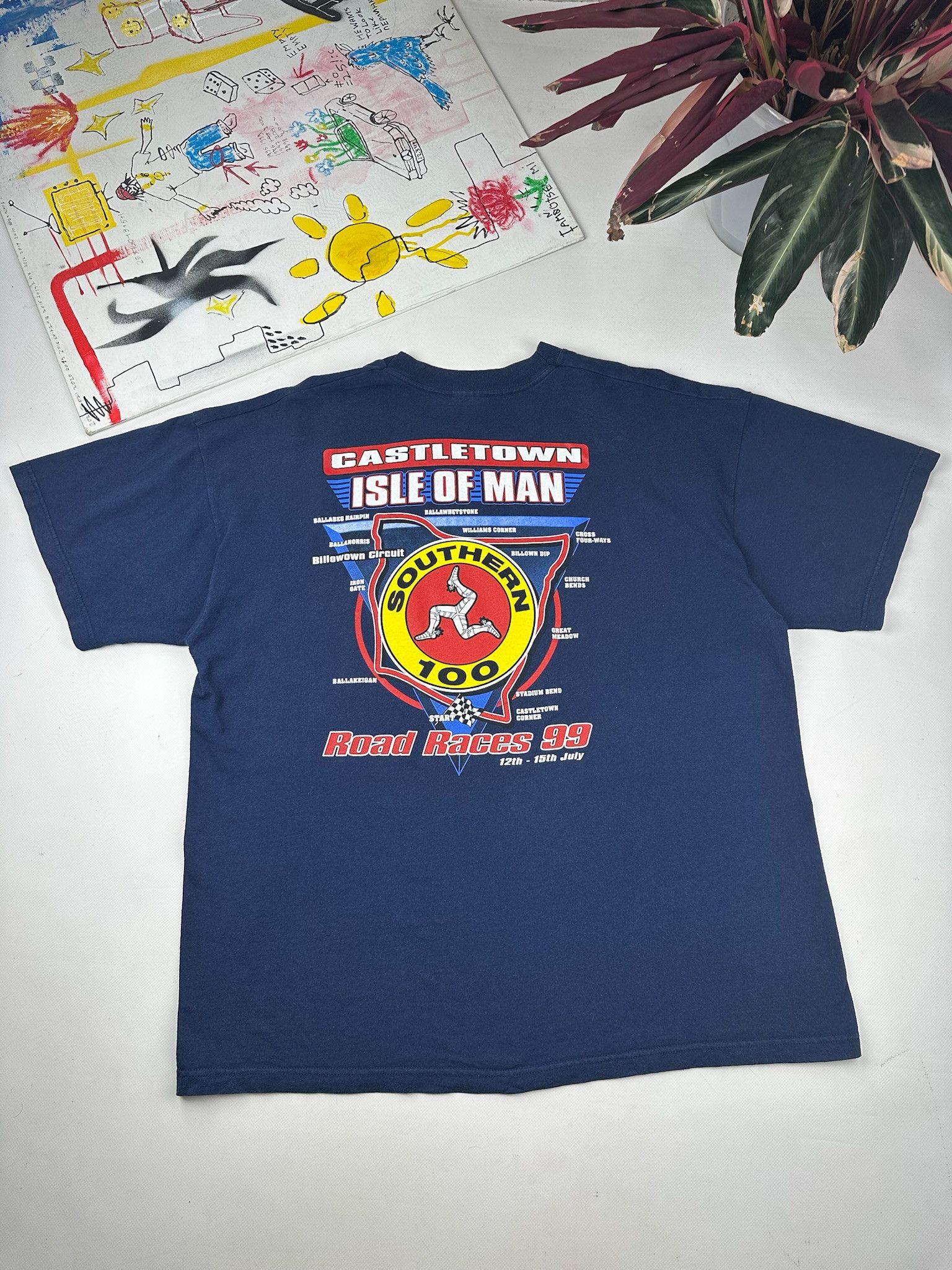 Vintage Racing T-shirt Isle of Man Vintage 1999 Big Logo 2 Side Size US XL / EU 56 / 4 - 2 Thumbnail