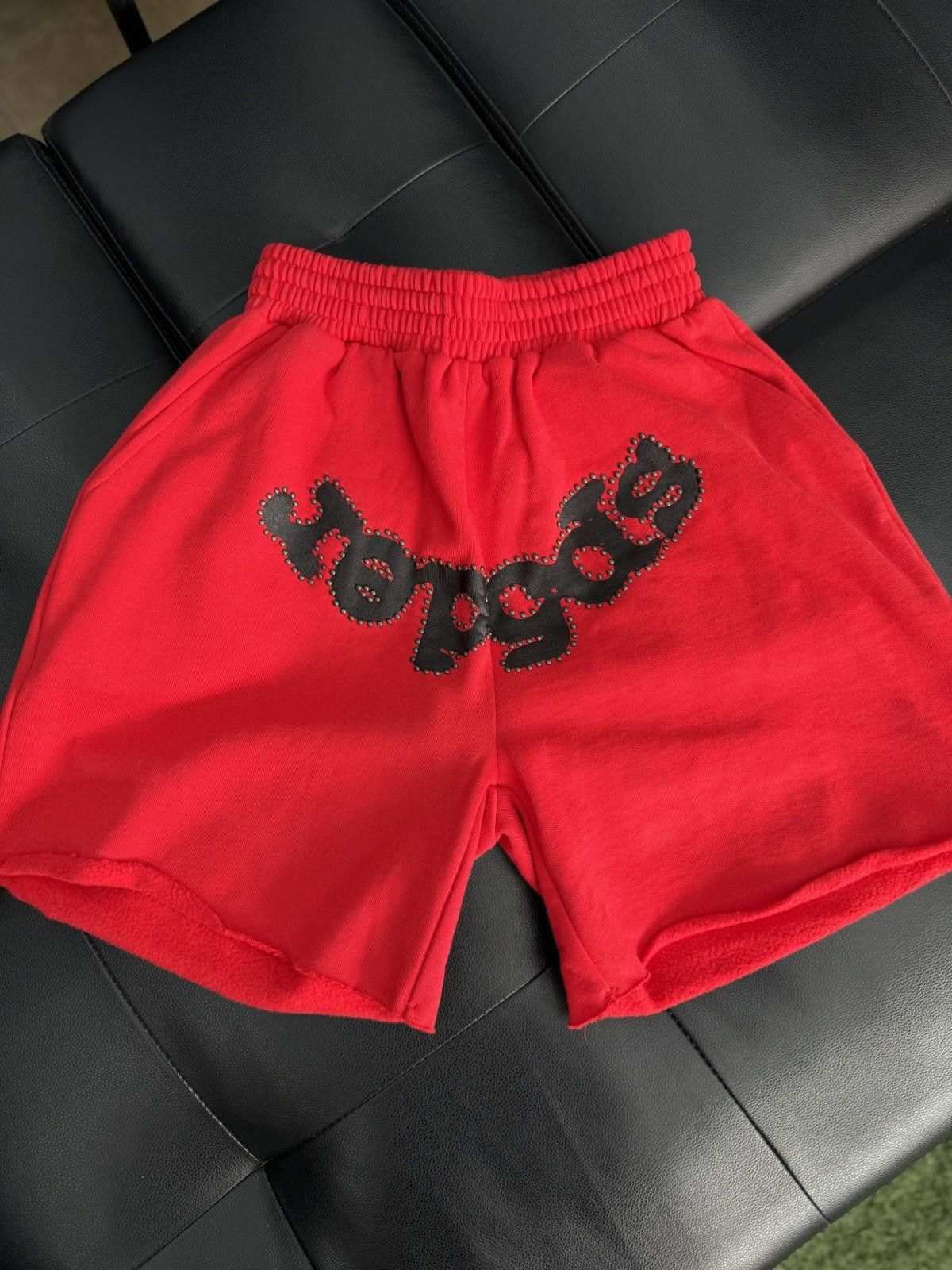 Sp5der OG Web V2 Phantom Sweatshort “Red” New Studded (XS)