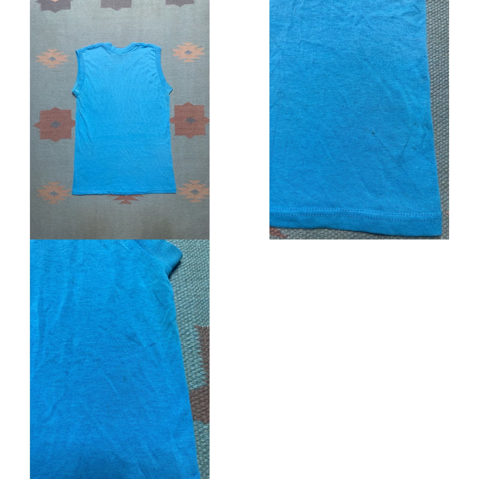 Altea VINTAGE 80s sleeveless pocket t shirt teal blue muscle worn soft medium Blue T-Shirt Men Sleeveless Pockets 80s Vintage M & M Medium Size US M / EU 48-50 / 2 - 8 Thumbnail