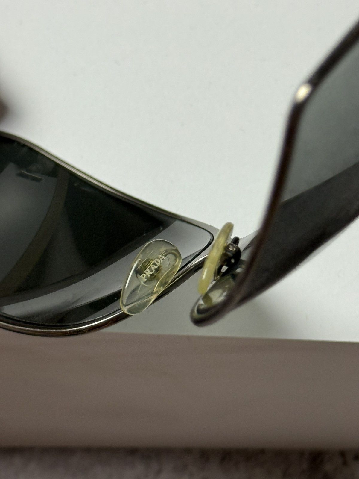 Prada Prada Sunglasses 2006 Vintage Black Grey Wrap Metal PR58GS Size ONE SIZE - 4 Thumbnail
