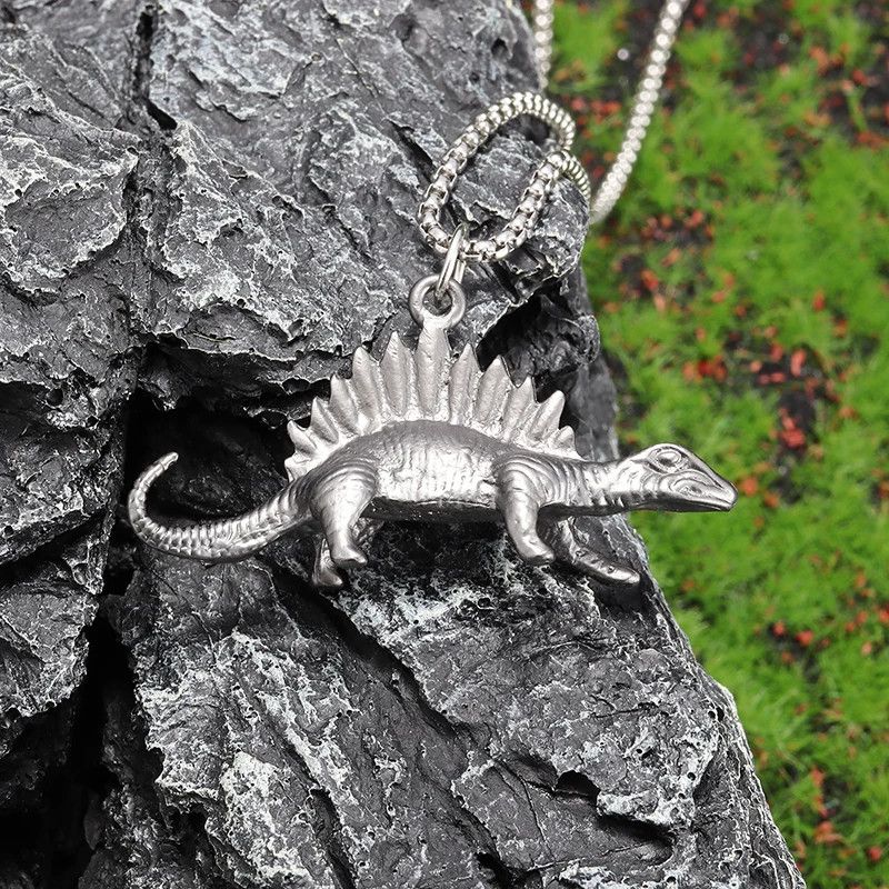 Jewelry Retro Dinosaur Pendant Necklace Size ONE SIZE - 4 Thumbnail