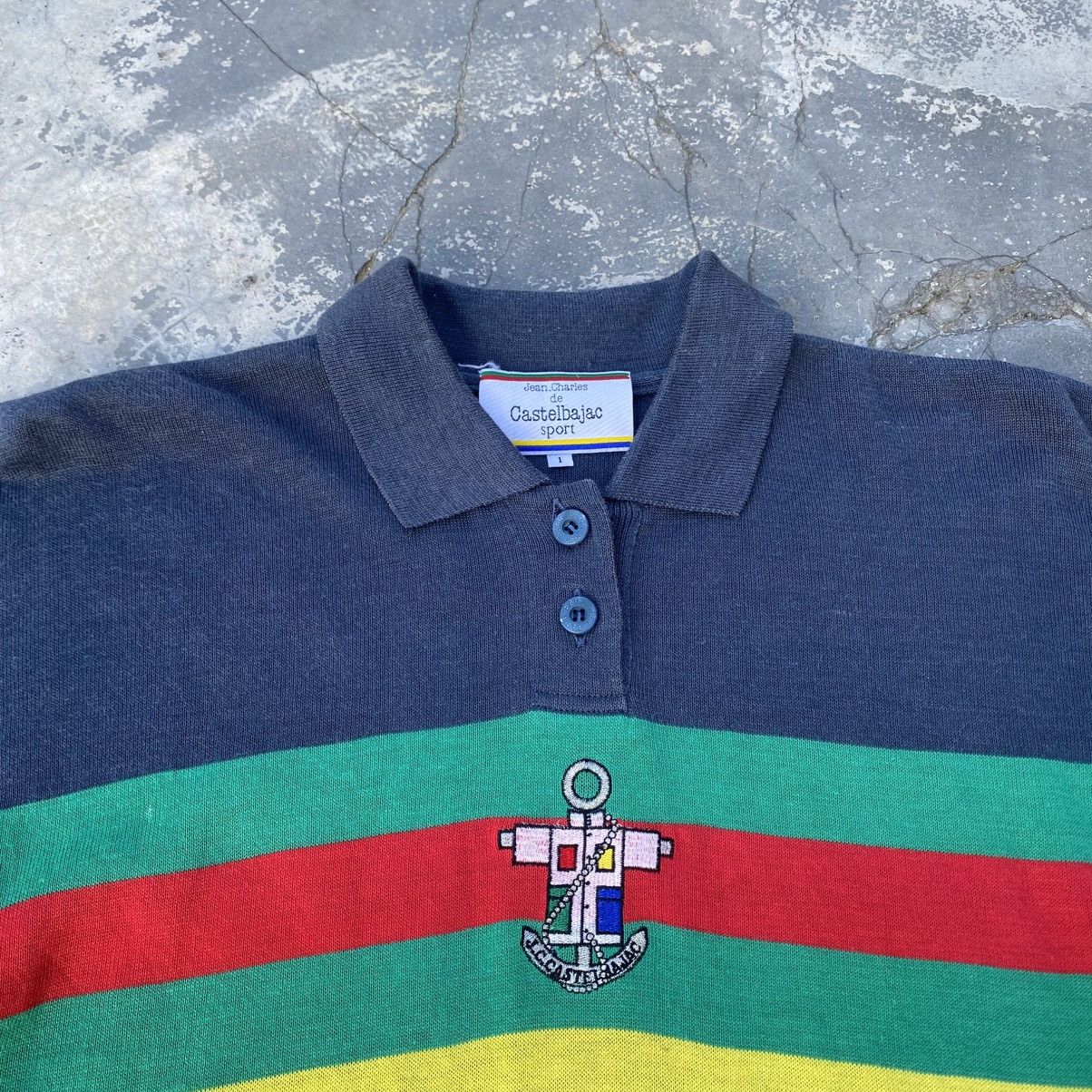 Jean Charles De Castelbajac Vintage CASTELBAJAC SPORT Stripe Polo Shirts Size US M / EU 48-50 / 2 - 2 Thumbnail