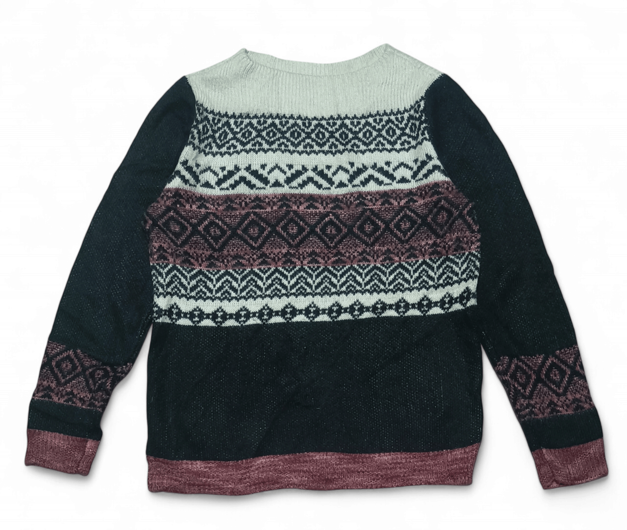 Other Vintage 90s WESTPORT Women's Ethnic Striped Knit Sweater Size L / US 10 / IT 46 - 2 Thumbnail