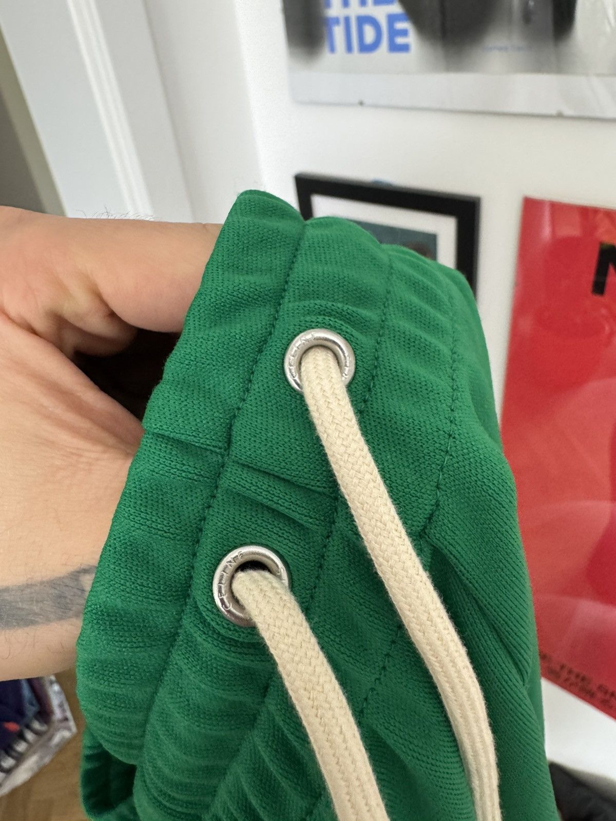 Celine Celine Green Track Pants Hedi Slimane Mini Logo Sample Rare Size US 32 / EU 48 - 7 Thumbnail