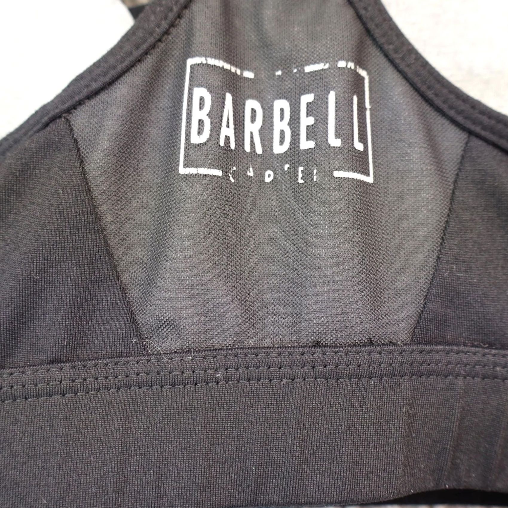 Vintage BARBELL Sports Bra Black S Crossback Pullover Wireless Medium Support Size ONE SIZE - 3 Thumbnail