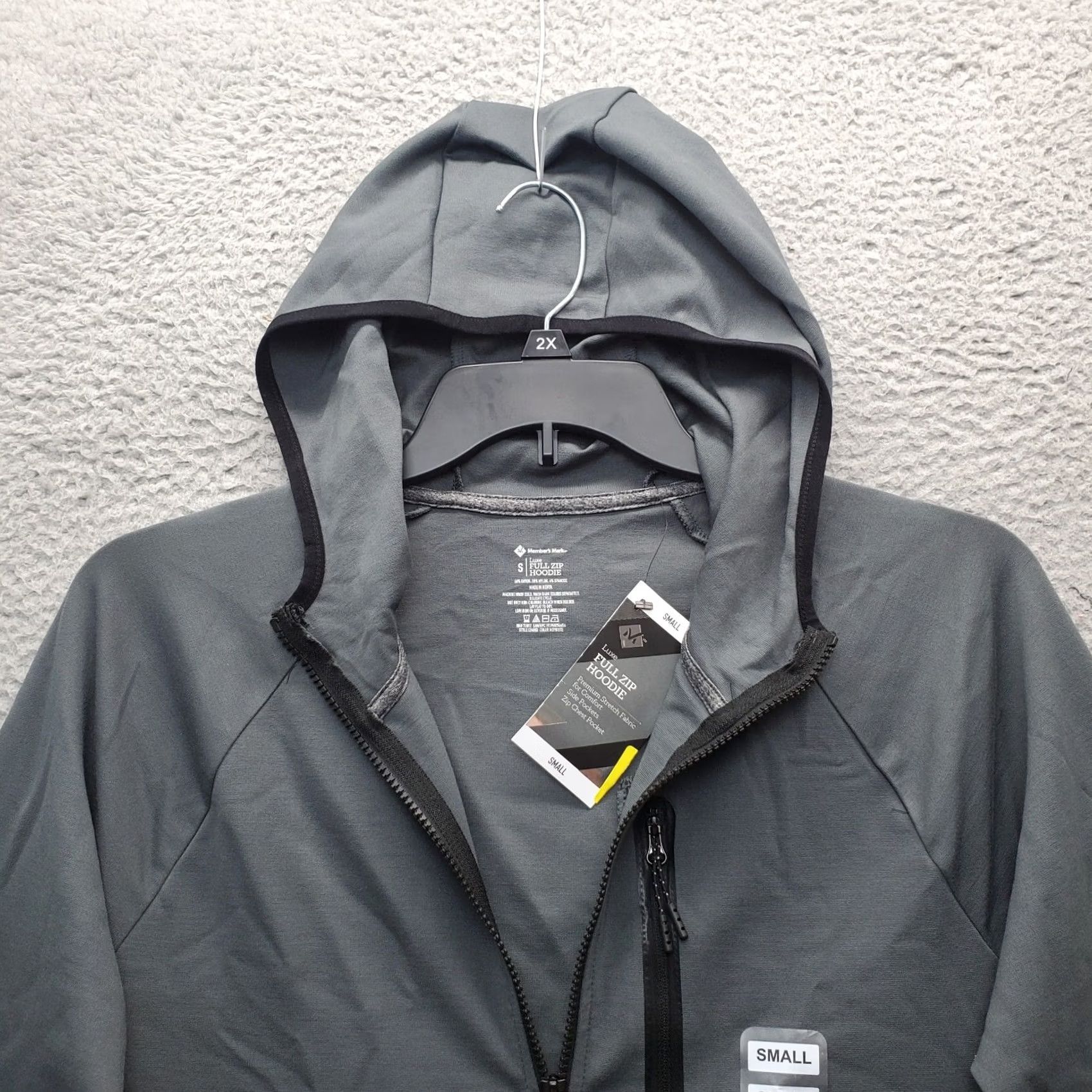 Vintage Member's Mark Mens Hoodie S Gray Rayon Luxe Full Zip Hooded Regular Size: S Size US S / EU 44-46 / 1 - 4 Thumbnail