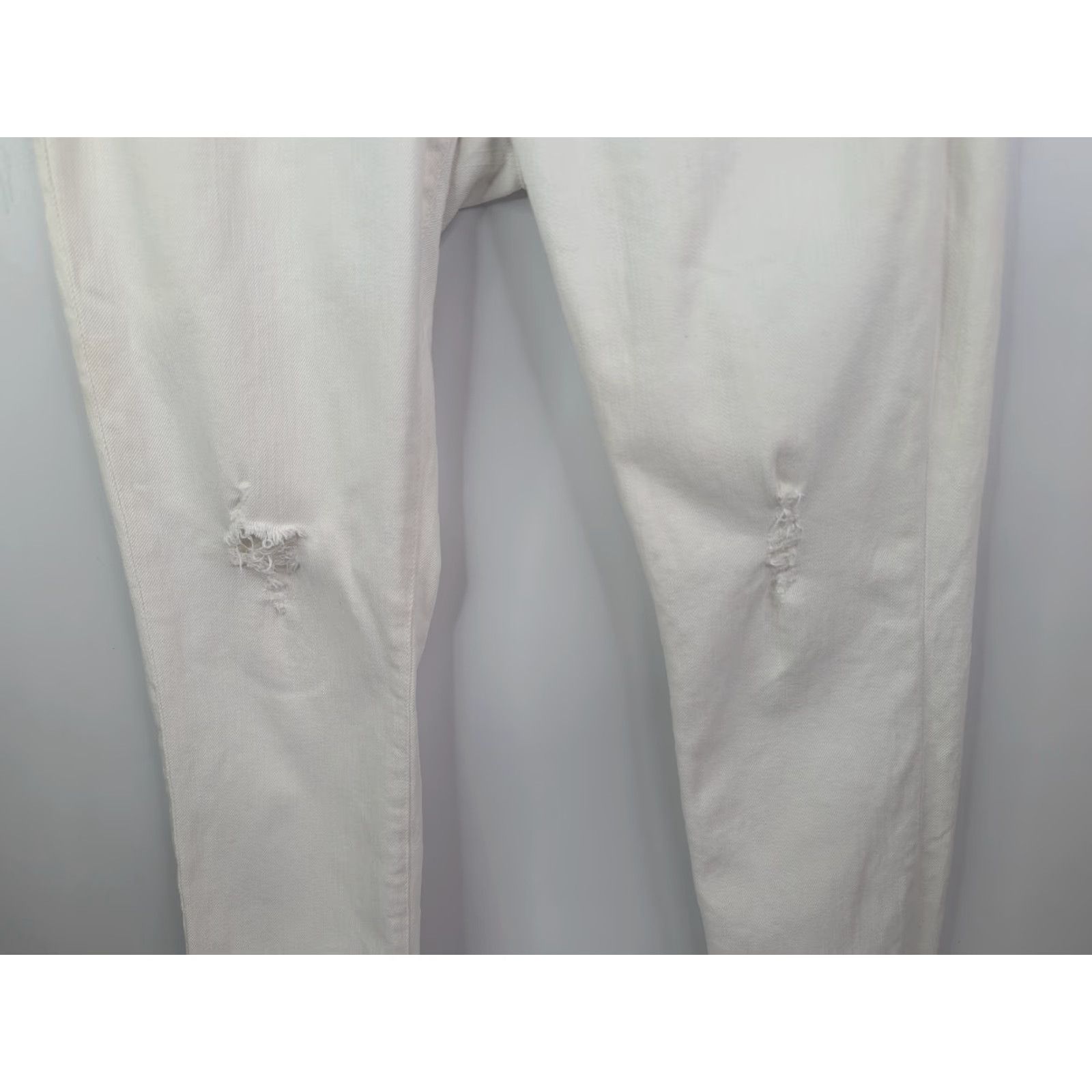 Vintage AG Adriano Goldschmied Jeans Womens 31 The Legging Super Skinny Distressed Ankle Ivory Size 24" / US 00 / IT 34 - 3 Thumbnail