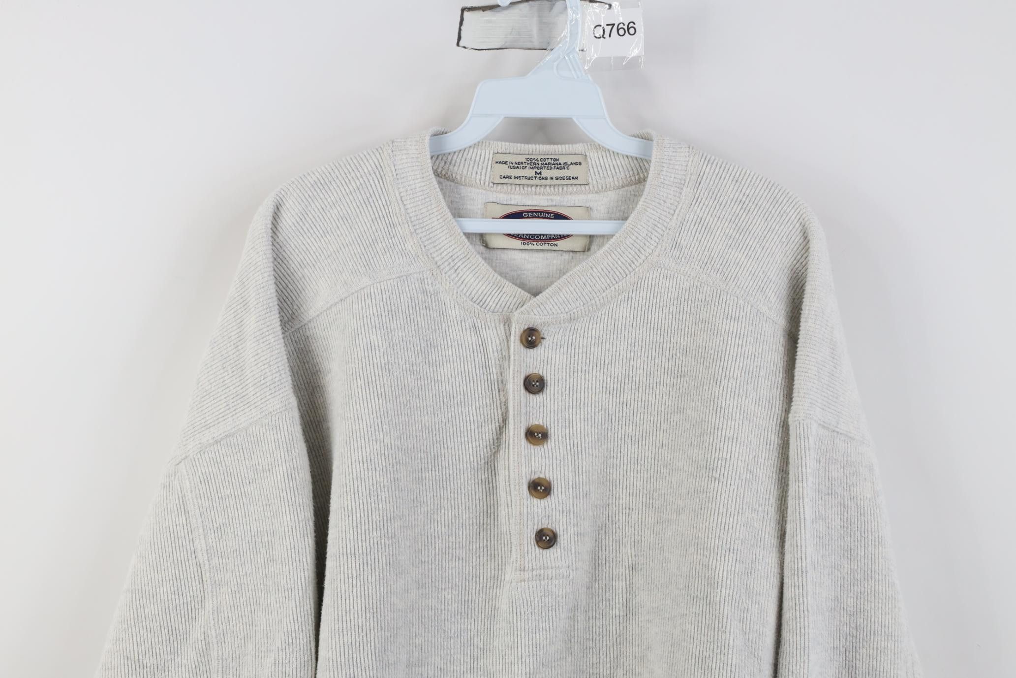 Vintage Vintage 90s Streetwear Heavyweight Knit Henley T-Shirt USA Size US M / EU 48-50 / 2 - 2 Thumbnail